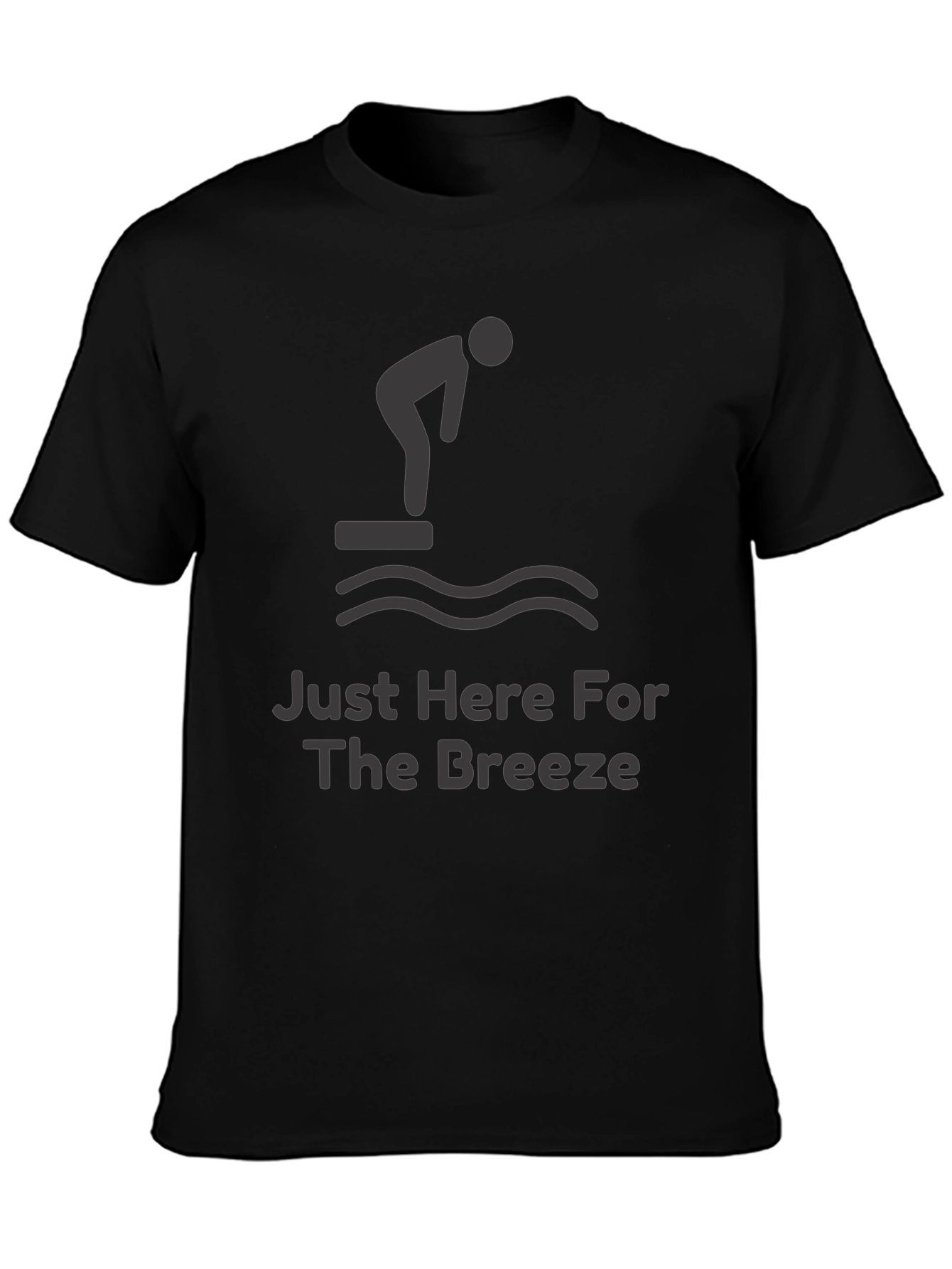 Black Just Here For The Breeze Funny Diver T-Shirt view 3