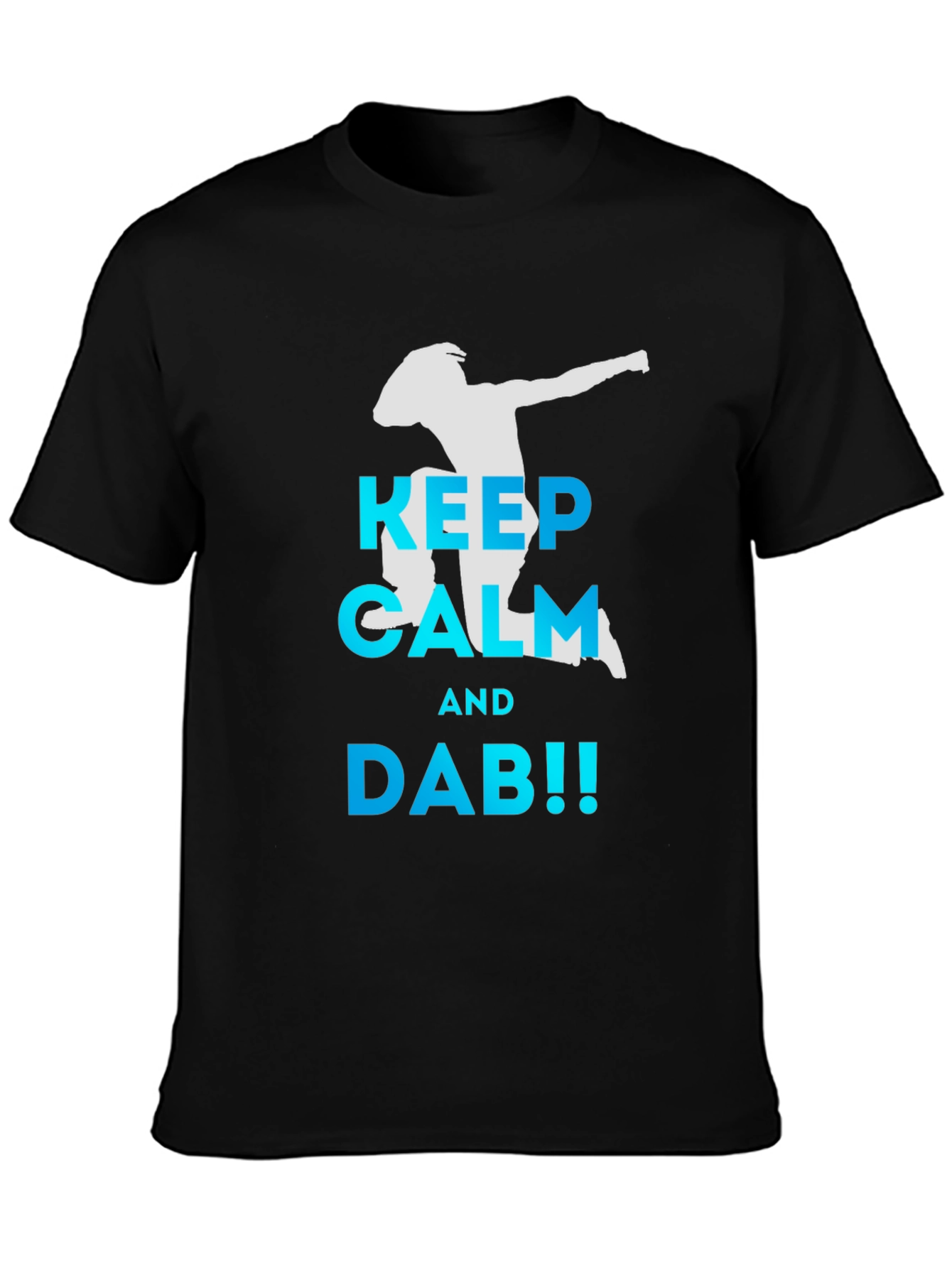 Black Keep Calm and Dab! Men's Black T-Shirt view 3