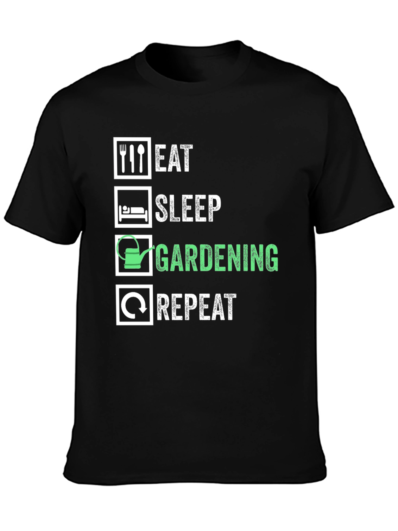 Eat Sleep Gardening Repeat Graphic Tee - Black - 3
