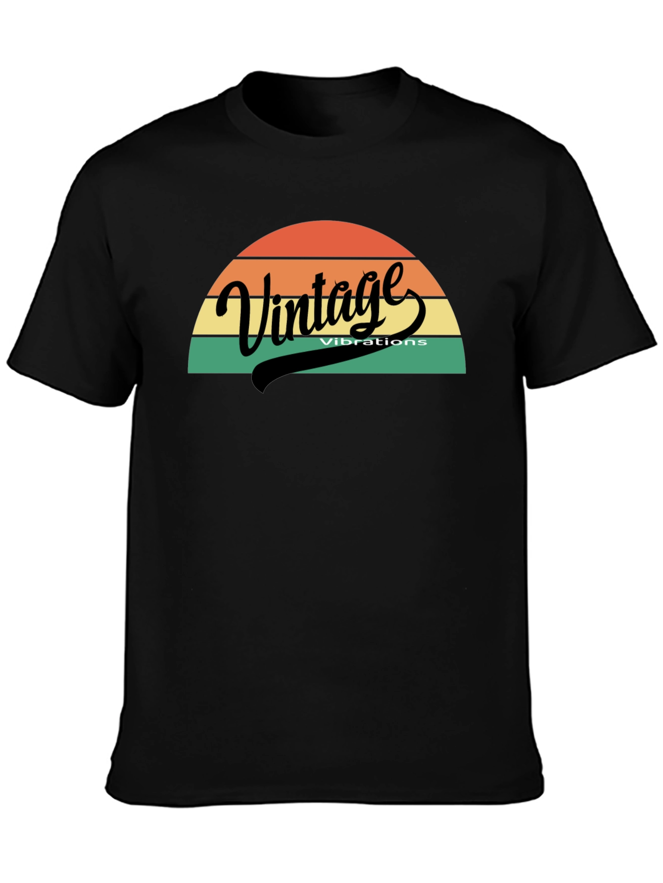 Black Vintage Vibes Graphic Tee - Retro Style view 3