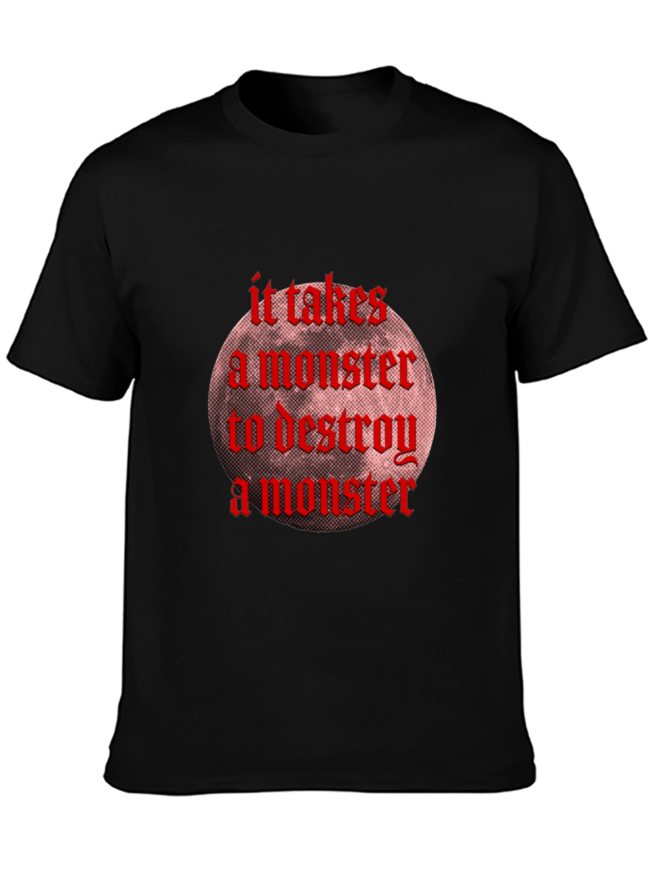 Black Monster Destroy Graphic Black T-Shirt view 3