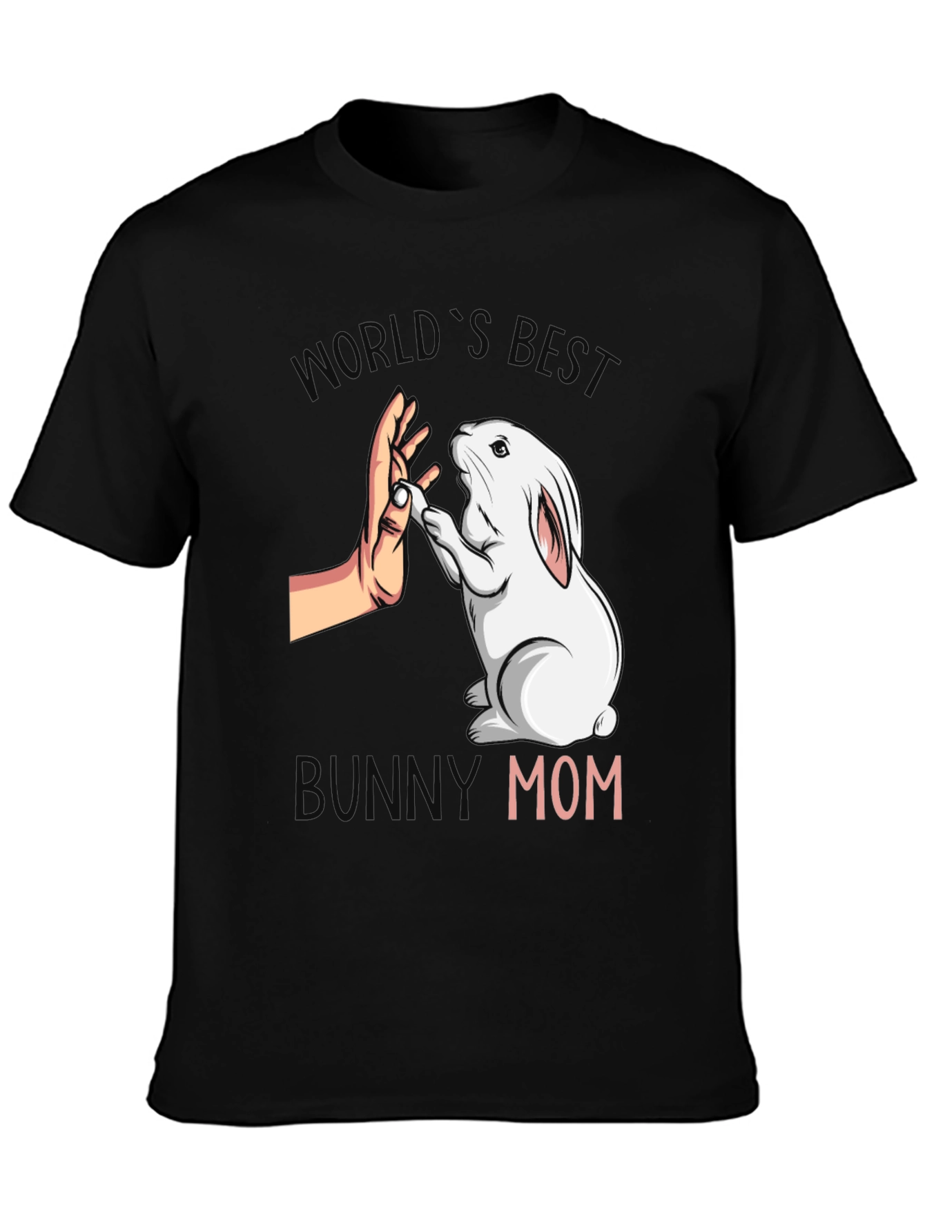 Black World's Best Bunny Mom T-Shirt - Cute Pet Lover Tee view 3