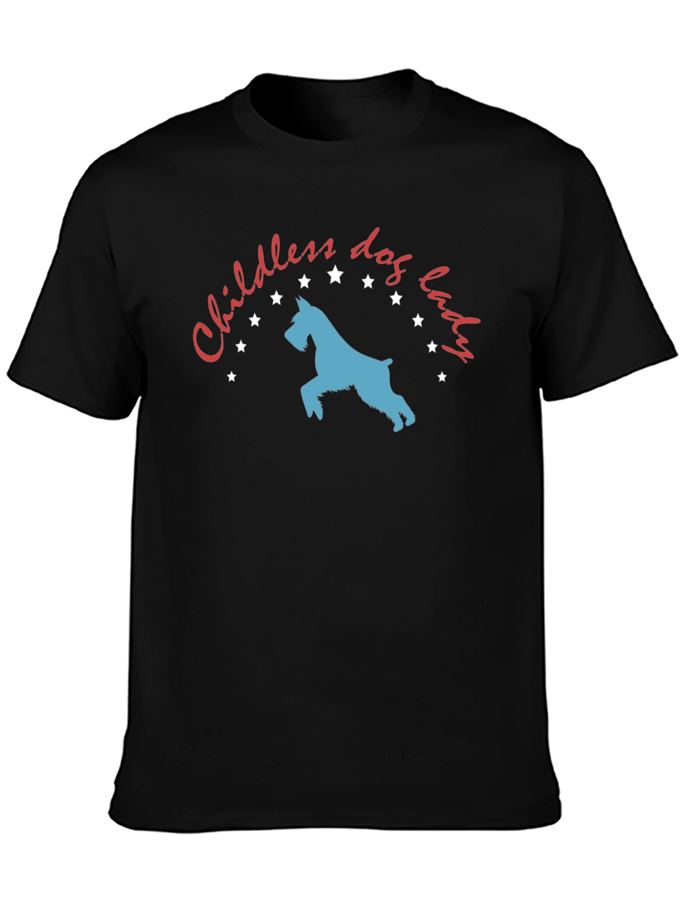 Black Childless Dog Lady T-Shirt - Novelty Graphic Tee view 3