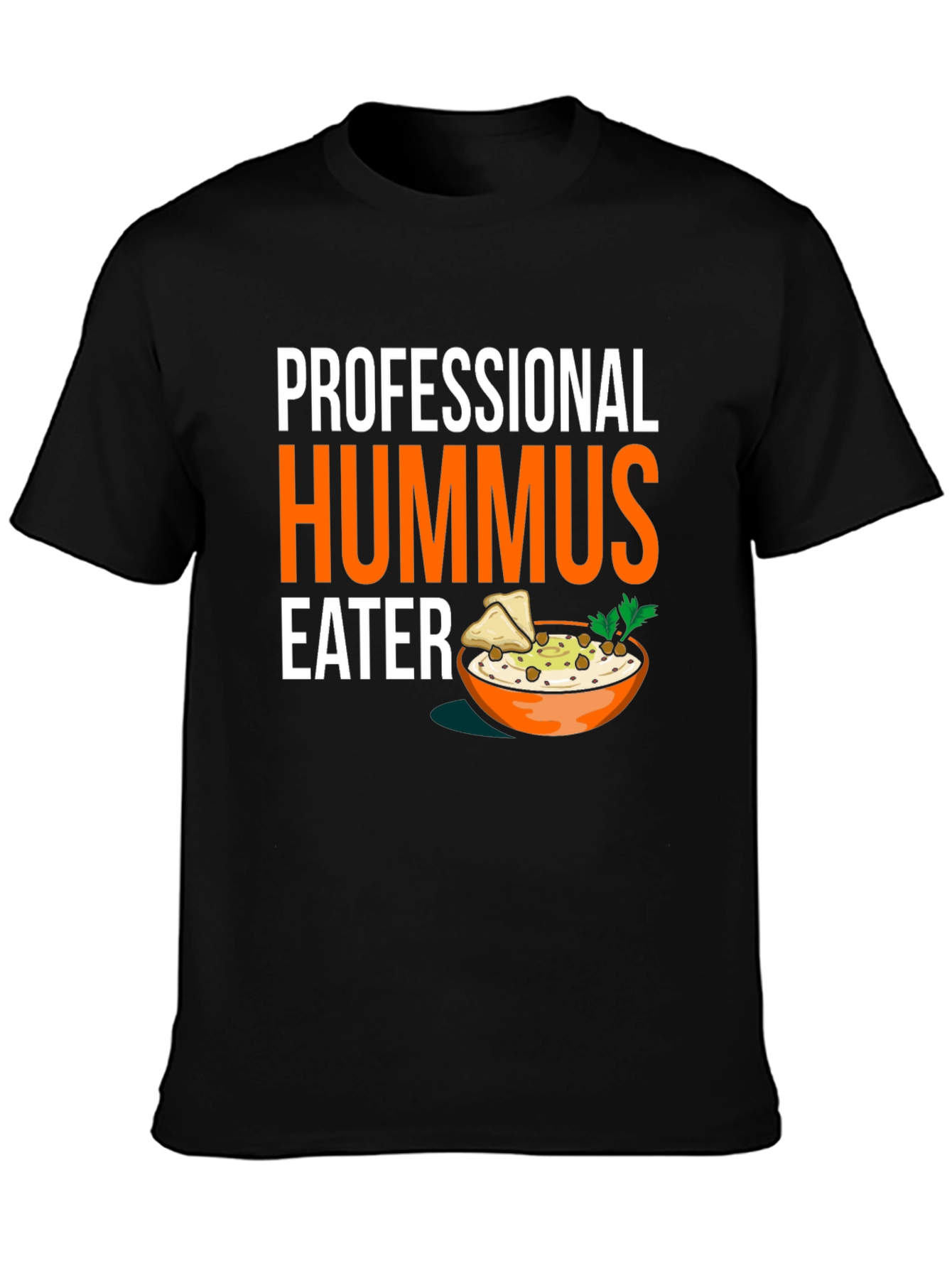 Black Professional Hummus Eater Graphic Tee view 3