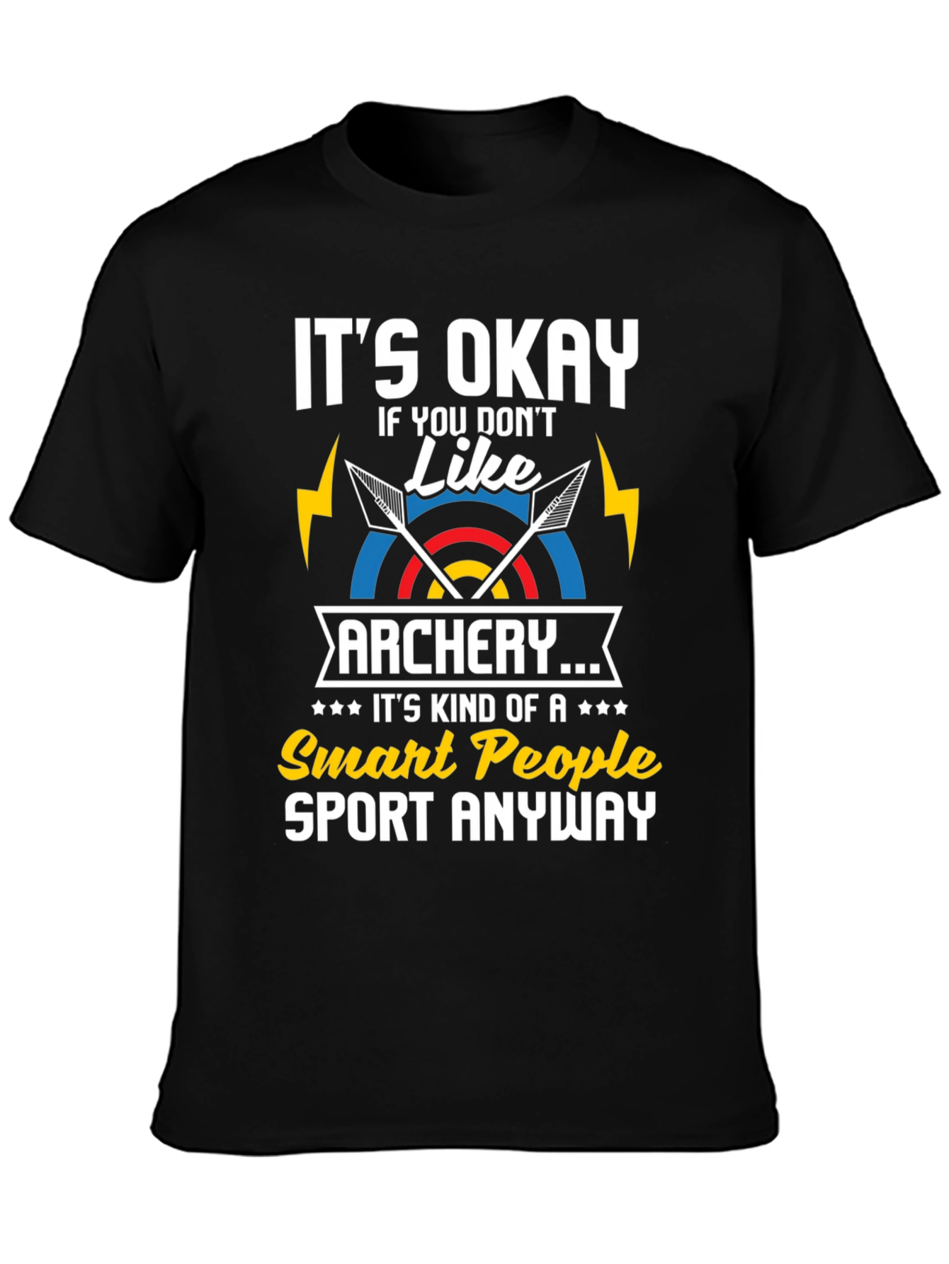 Black Archery Smart People T-Shirt view 3