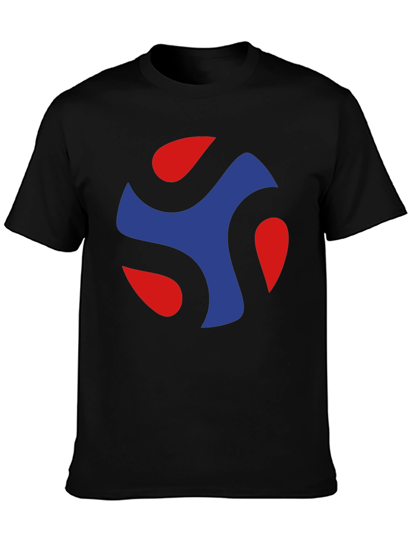 Black Abstract Swirl Graphic Black T-Shirt view 3