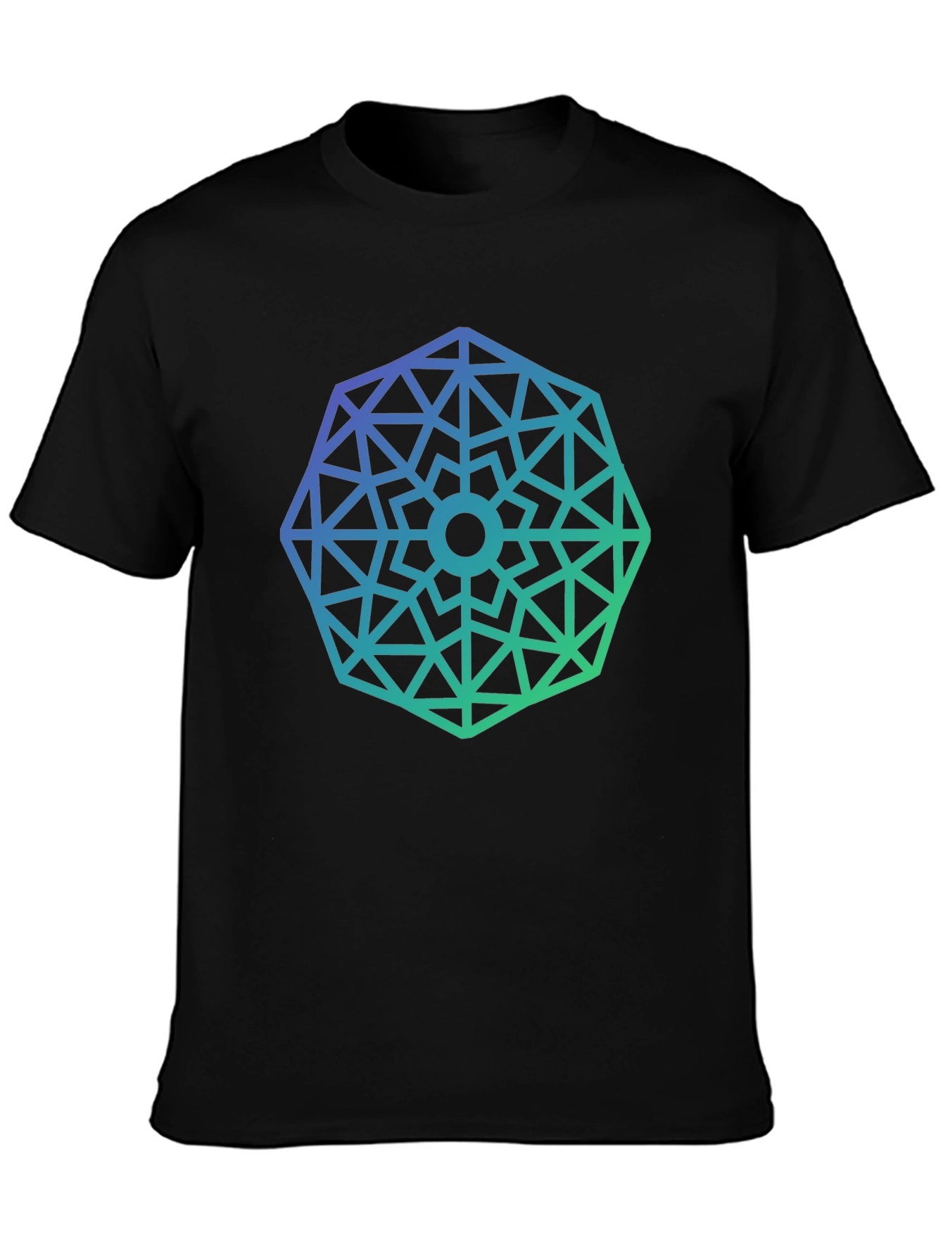 Black Geometric Gradient Tee - Modern Style view 3