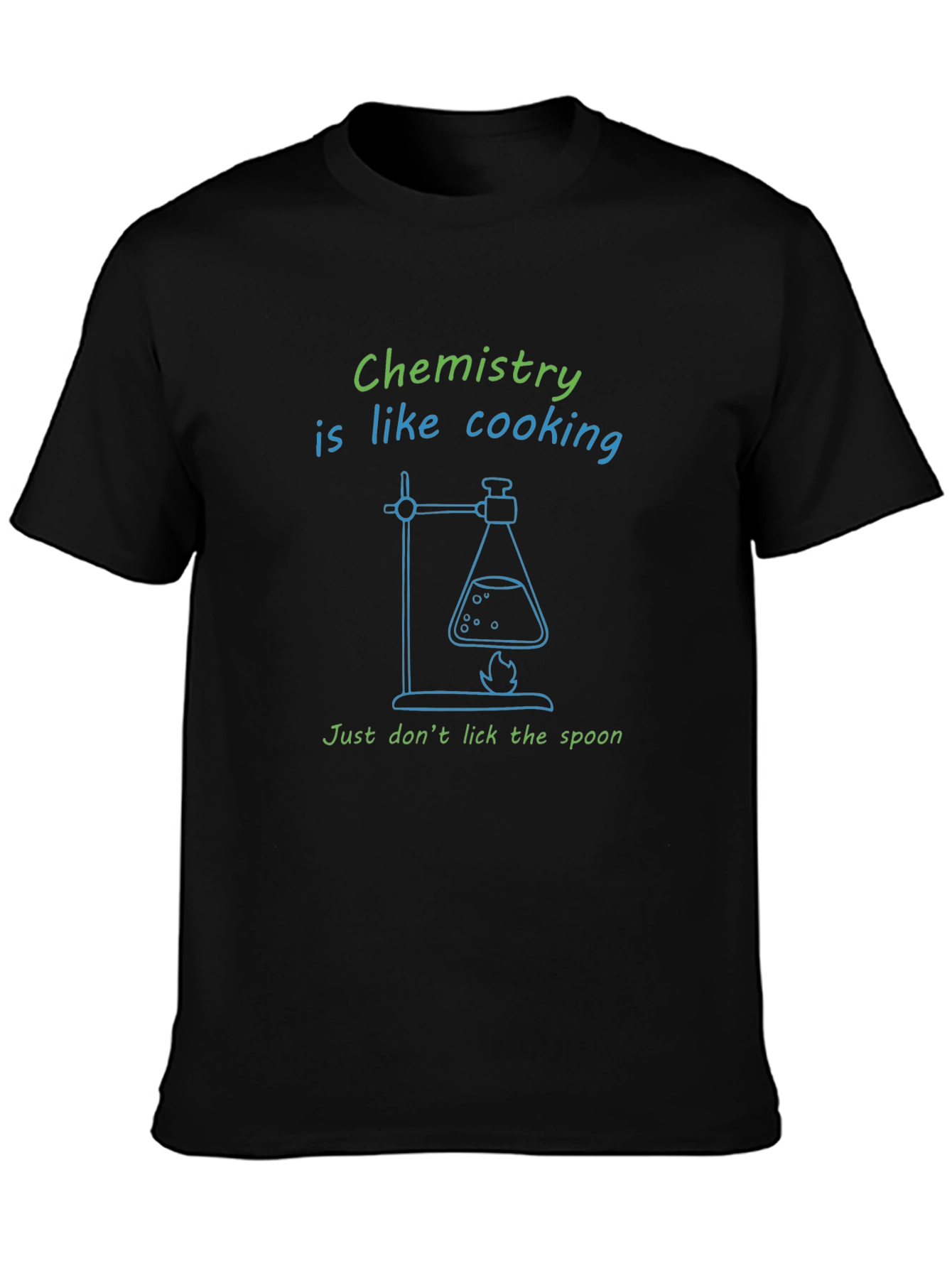 Black Chemistry is Like Cooking - Funny Science T-Shirt view 3