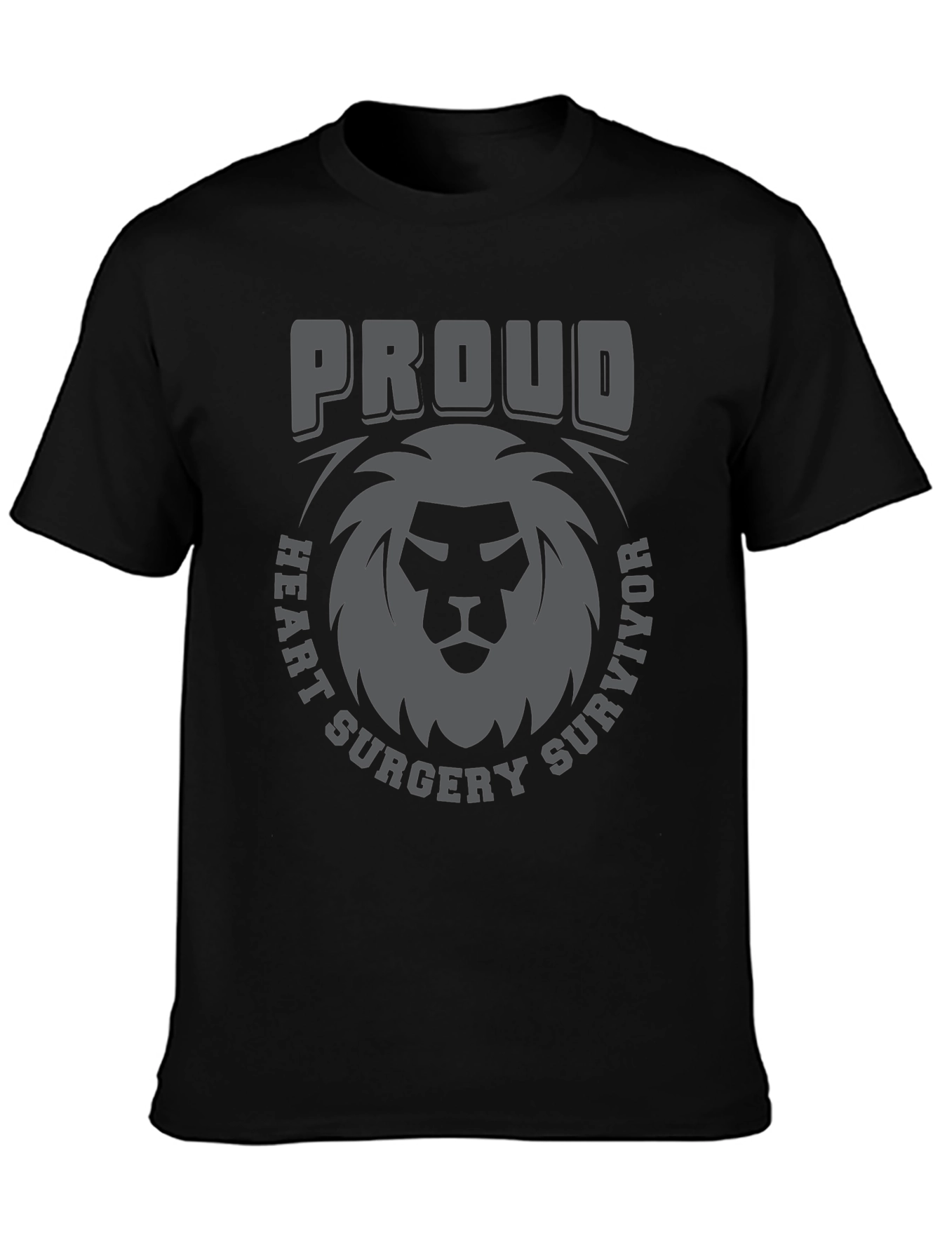 Proud Heart Surgery Survivor Lion Graphic Tee - 3