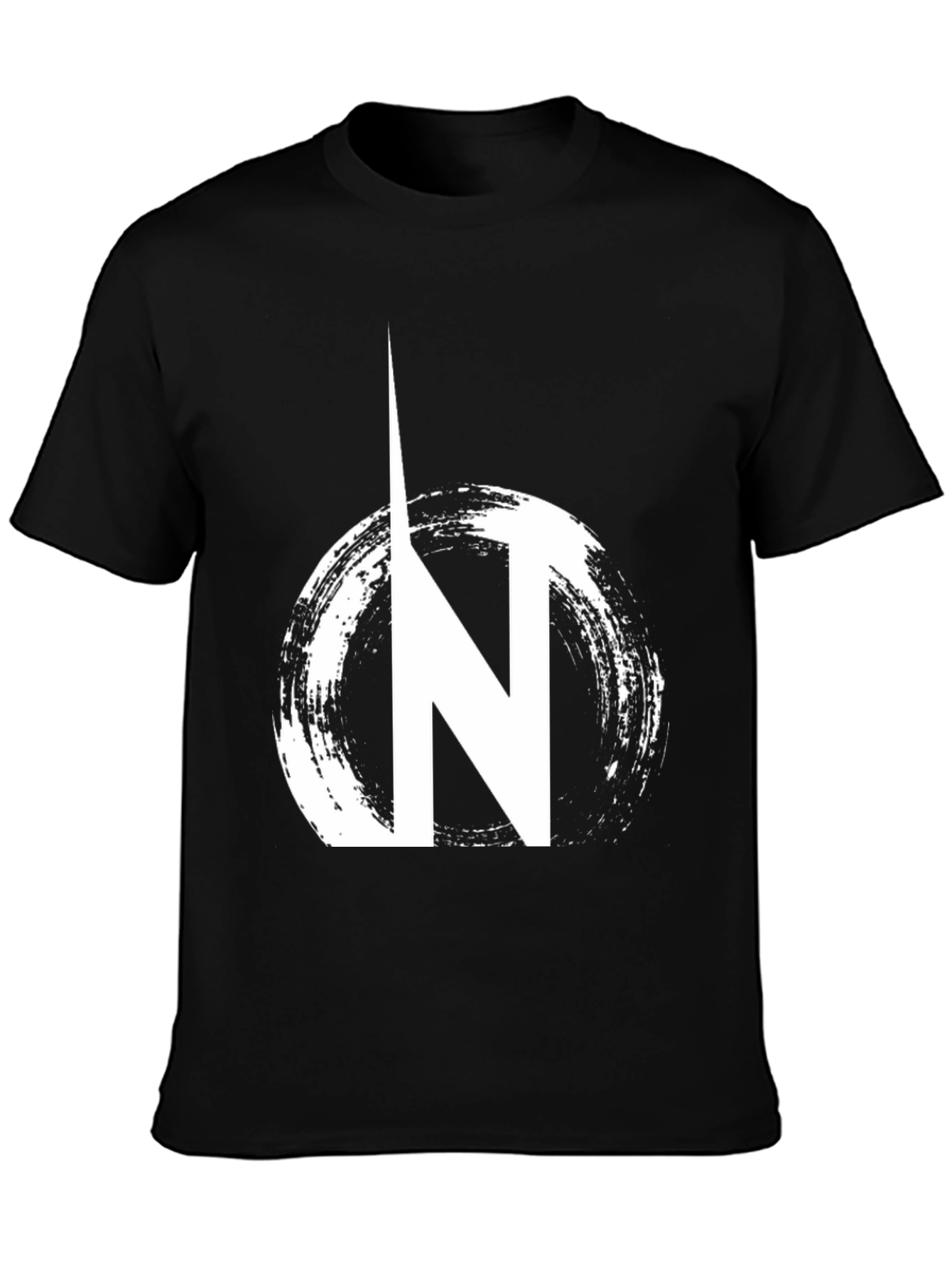 Black Black Graphic Tee: 'N' Circle Design, Casual Wear view 3