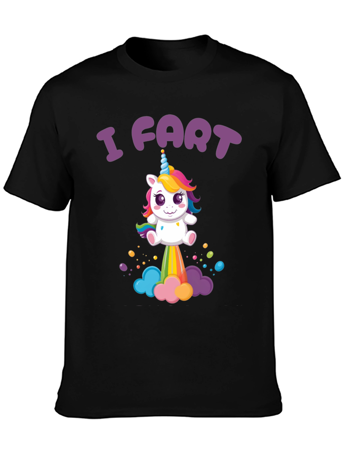 Black I Fart Unicorn Graphic Tee view 3