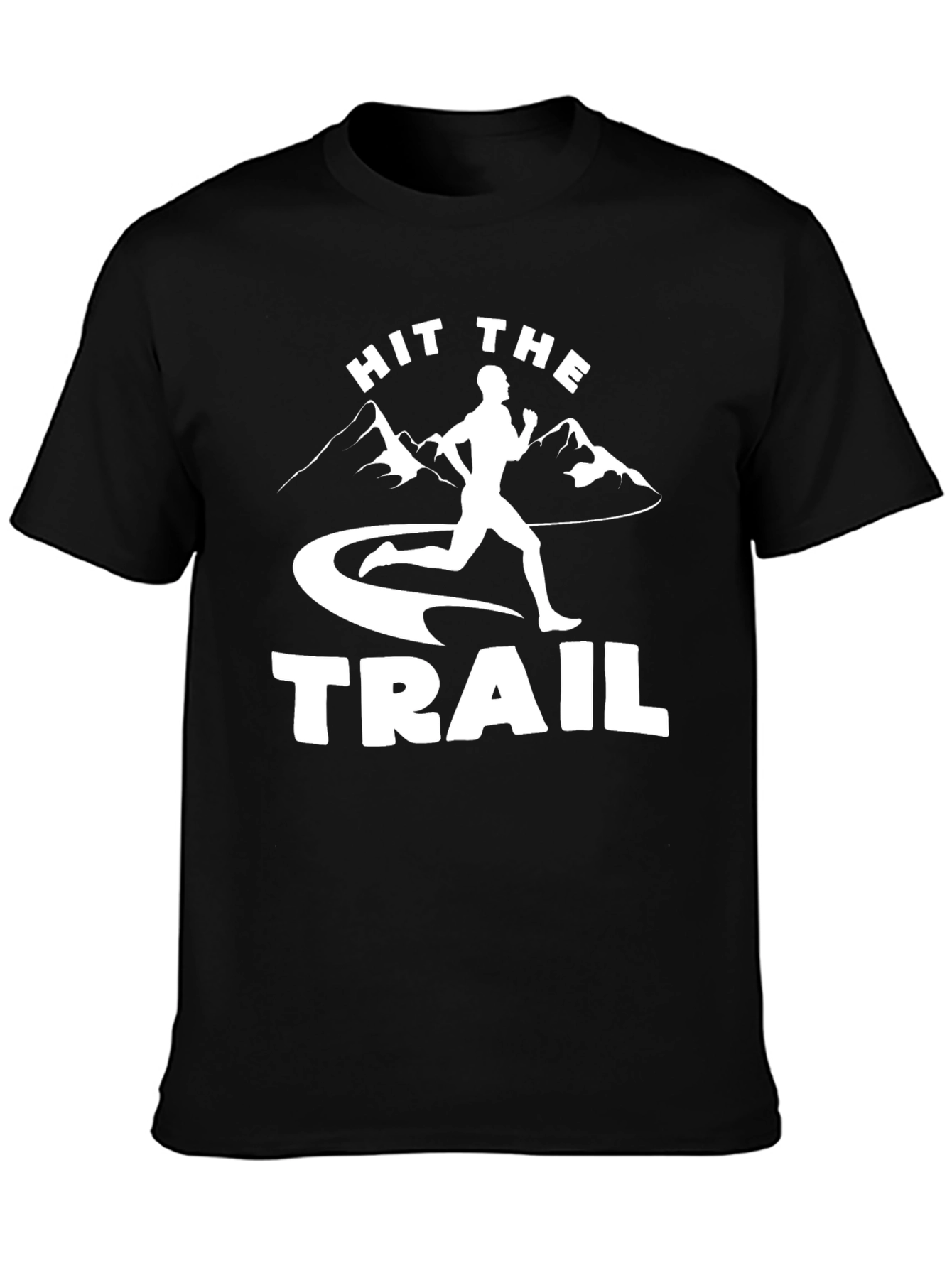 Black Hit the Trail Black Graphic Tee for Runners view 3