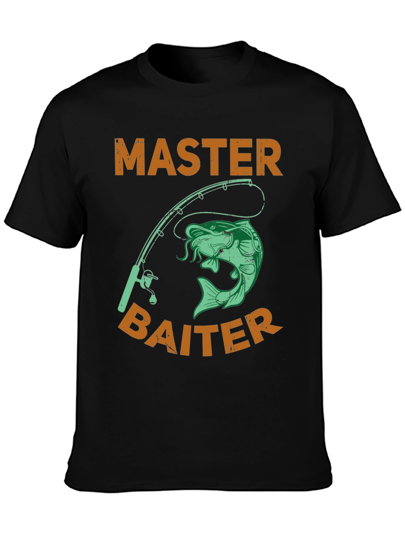 Black Master Baiter Fishing T-Shirt - Novelty Humor Tee view 3