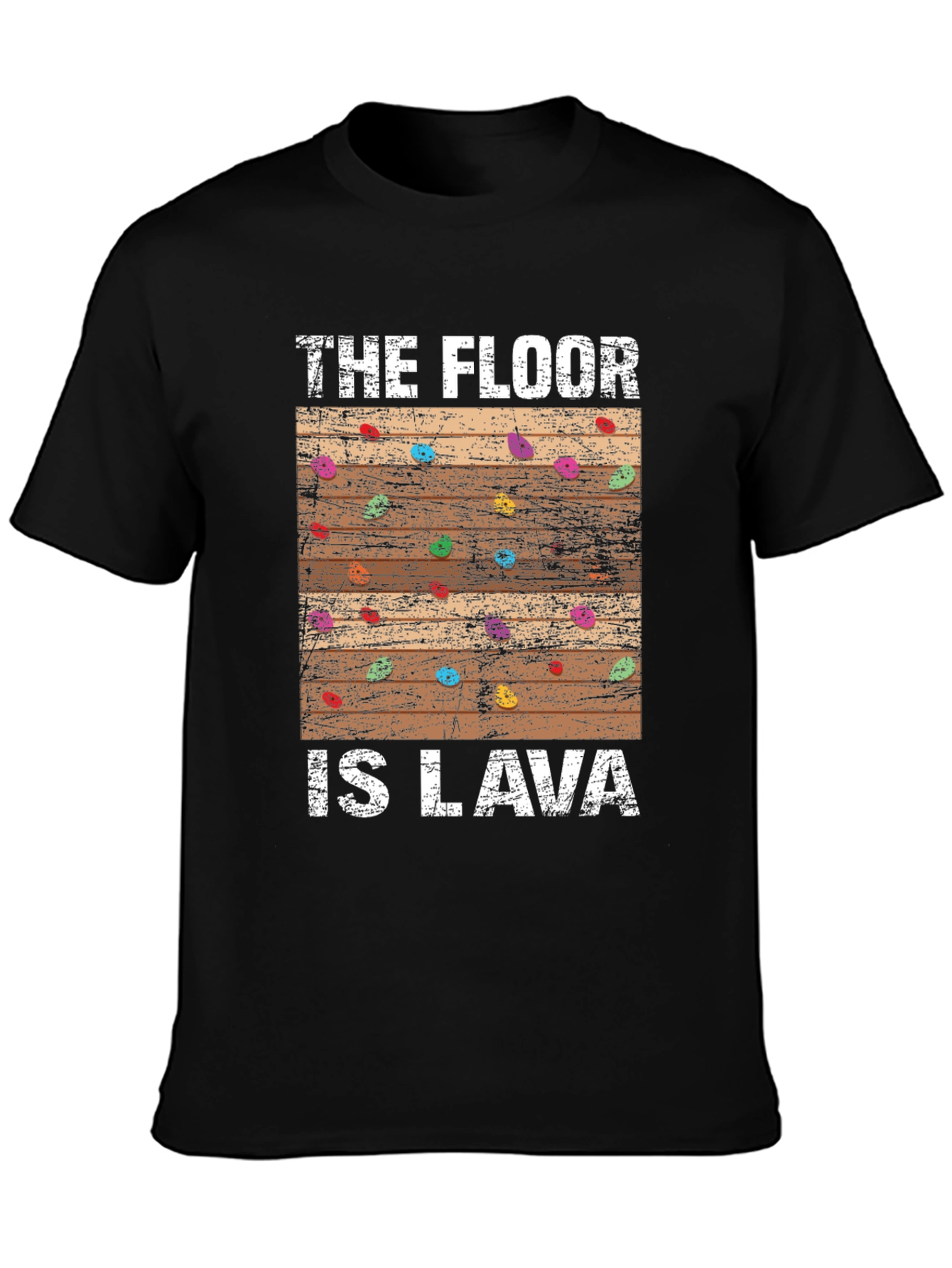 Black The Floor is Lava Graphic Tee view 3