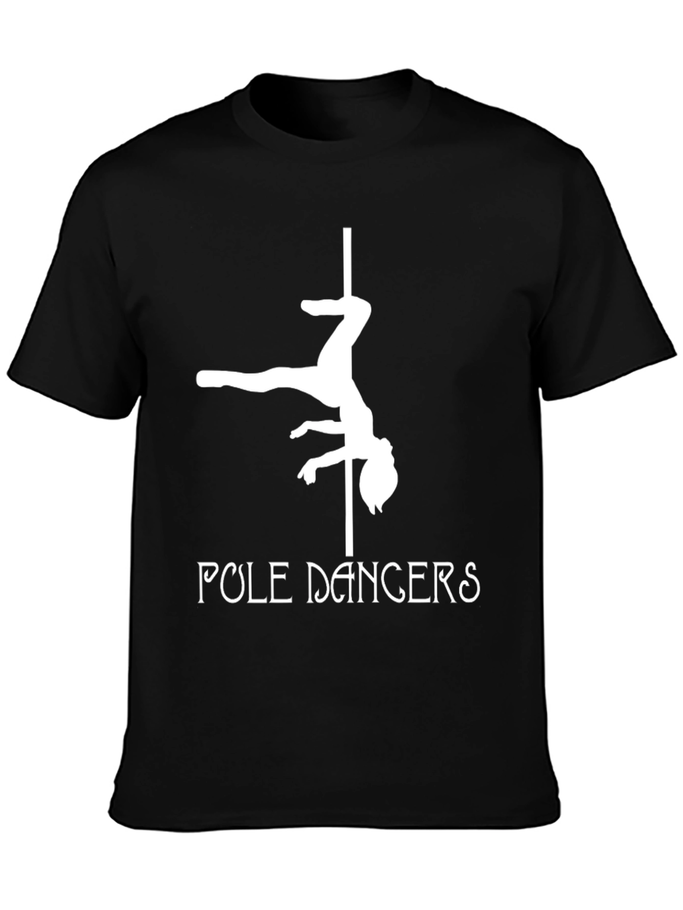 Black Pole Dancers Graphic Tee - Black Cotton T-Shirt view 3
