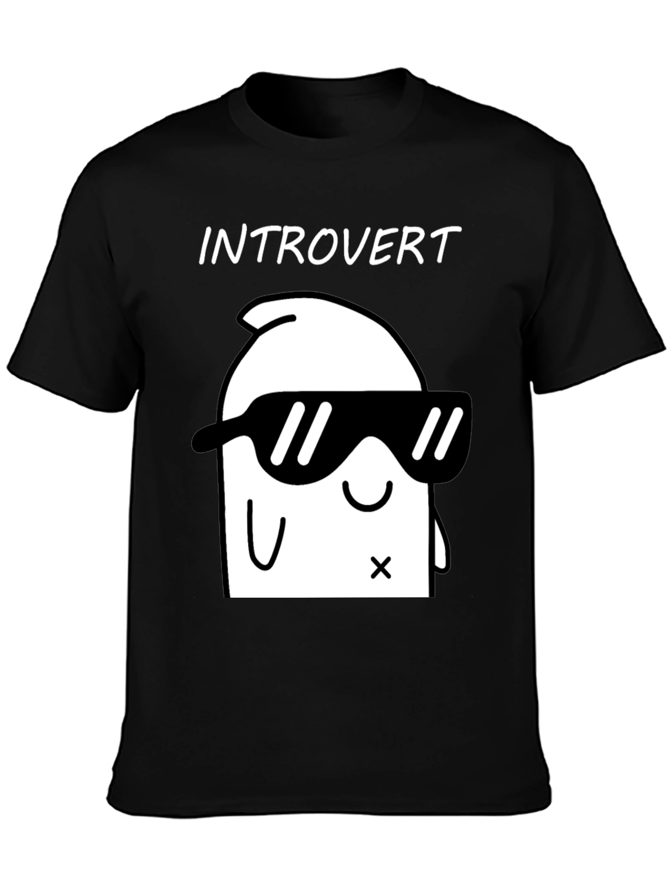 Black Introvert Graphic T-Shirt - Cool & Comfy Black Tee view 3