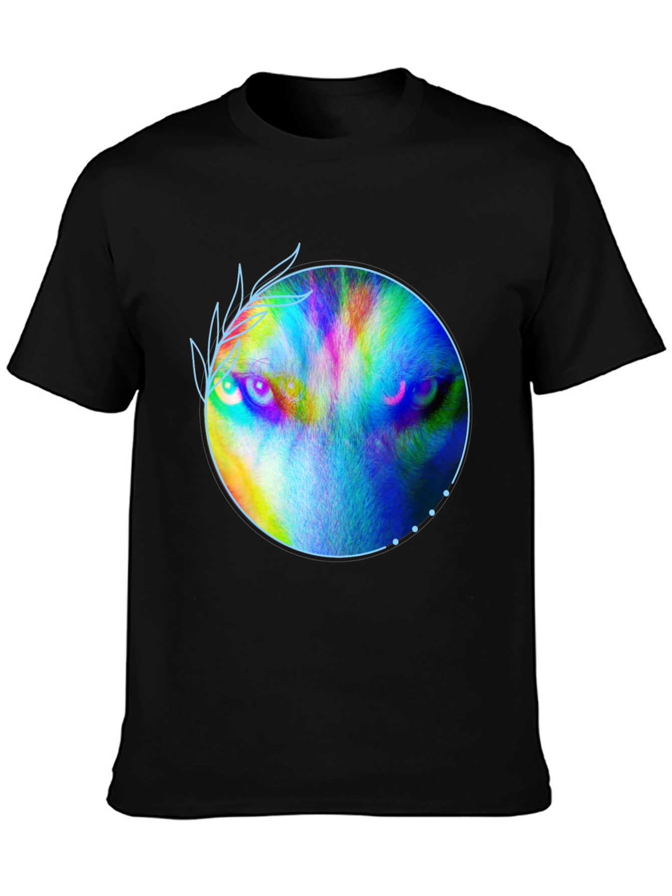 Black Wolf Eyes T-Shirt - Artistic Graphic Tee view 3