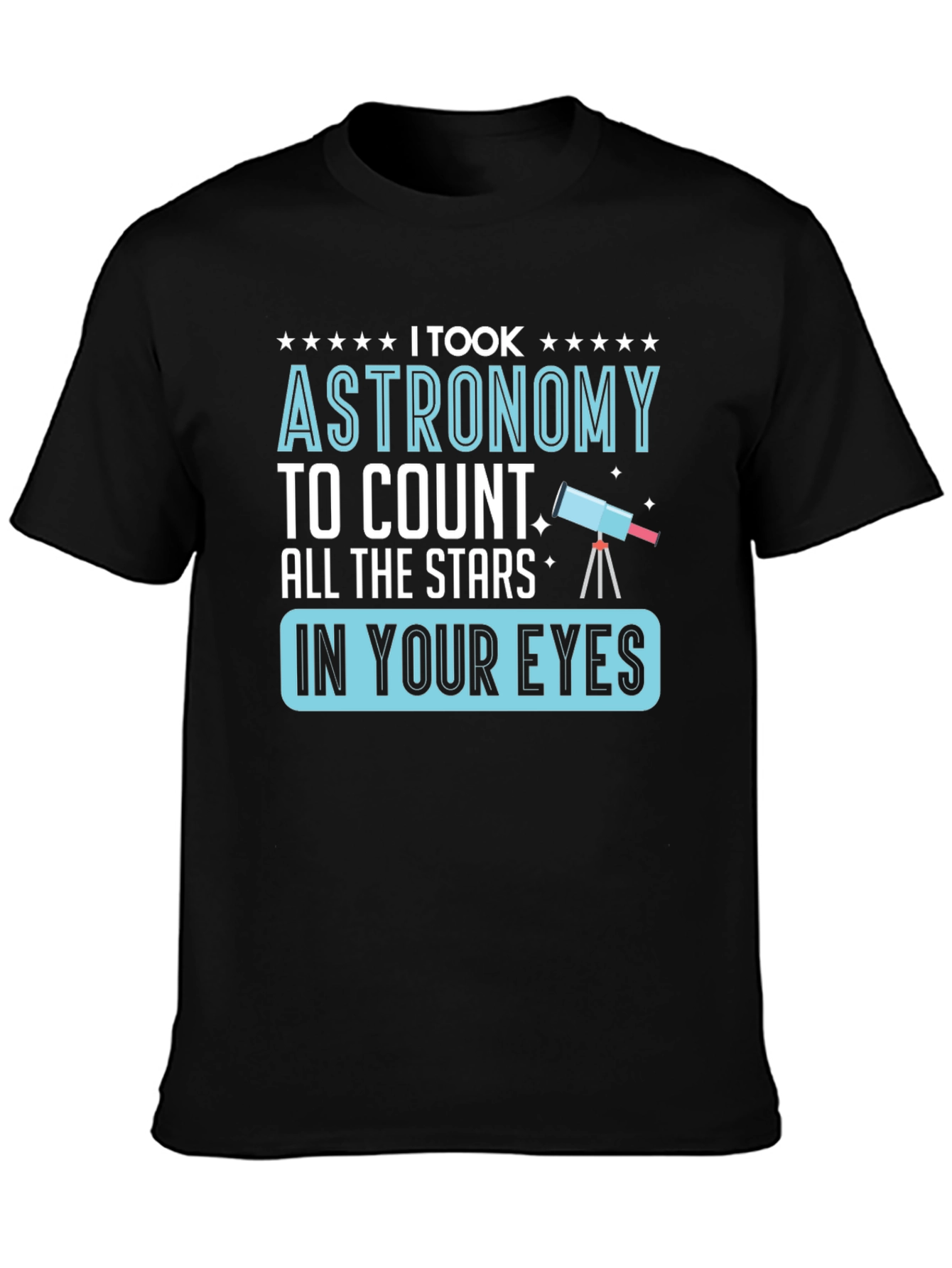 Black Astronomy Stars Graphic T-Shirt, Funny Space Tee view 3