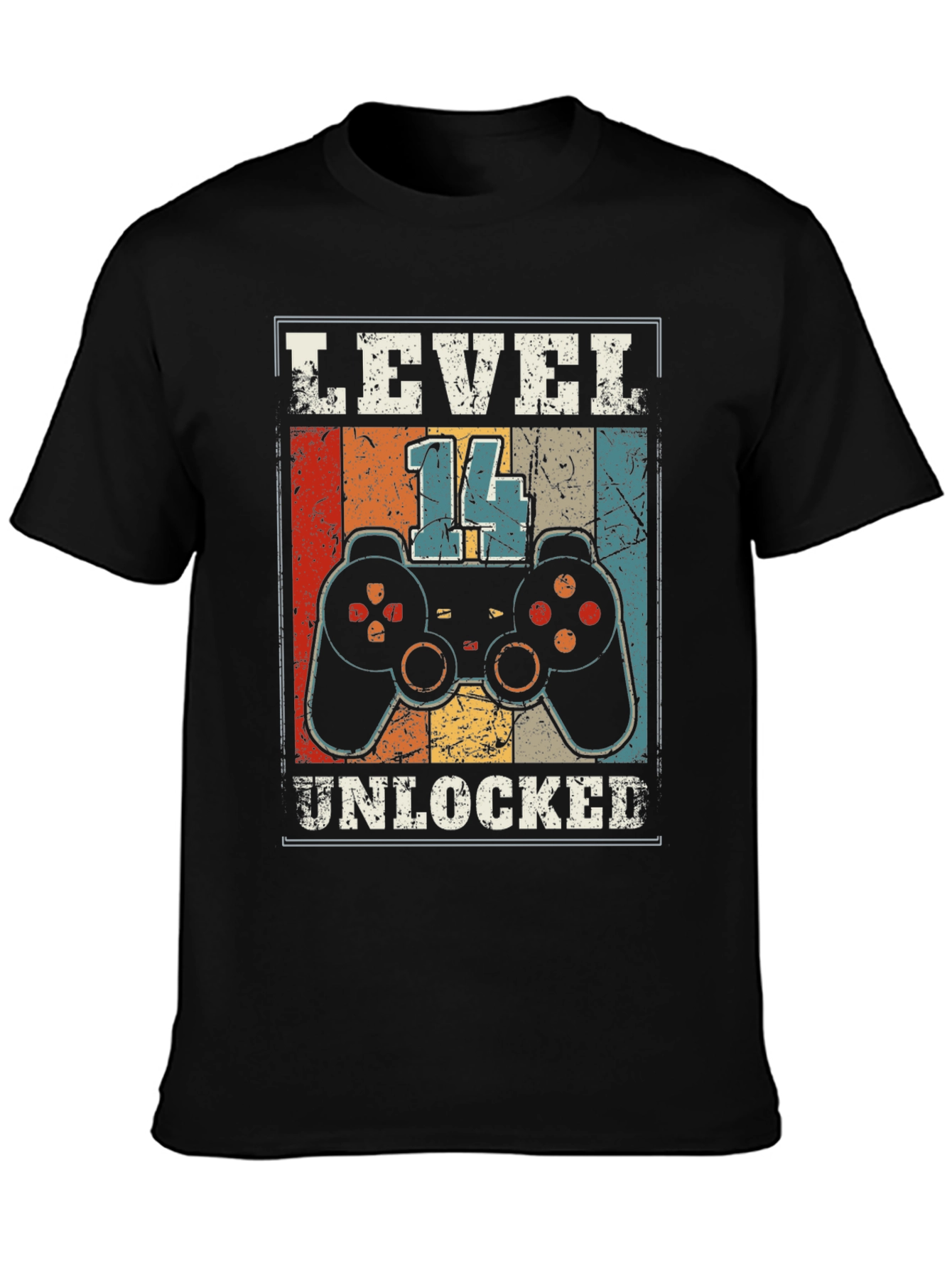 Black Level 14 Unlocked Gamer T-Shirt - 14th Birthday Gift view 3