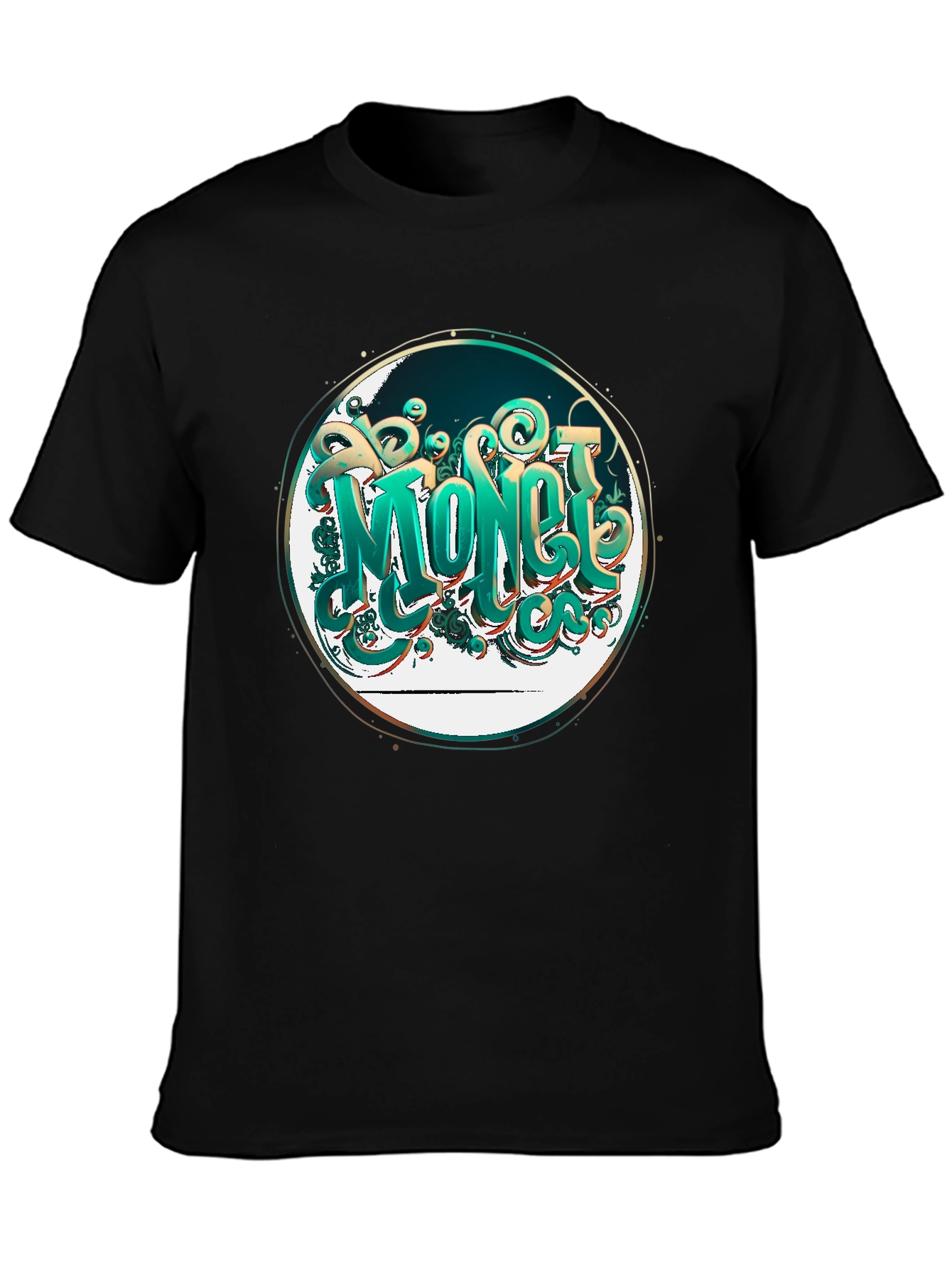 Black Money Graphic Tee - Stylish Black T-Shirt view 3