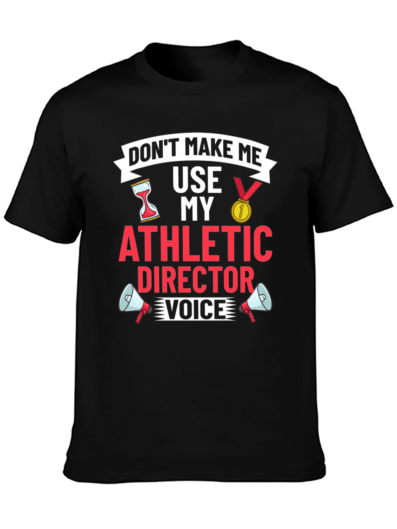 Black Athletic Director Funny Graphic T-Shirt view 3