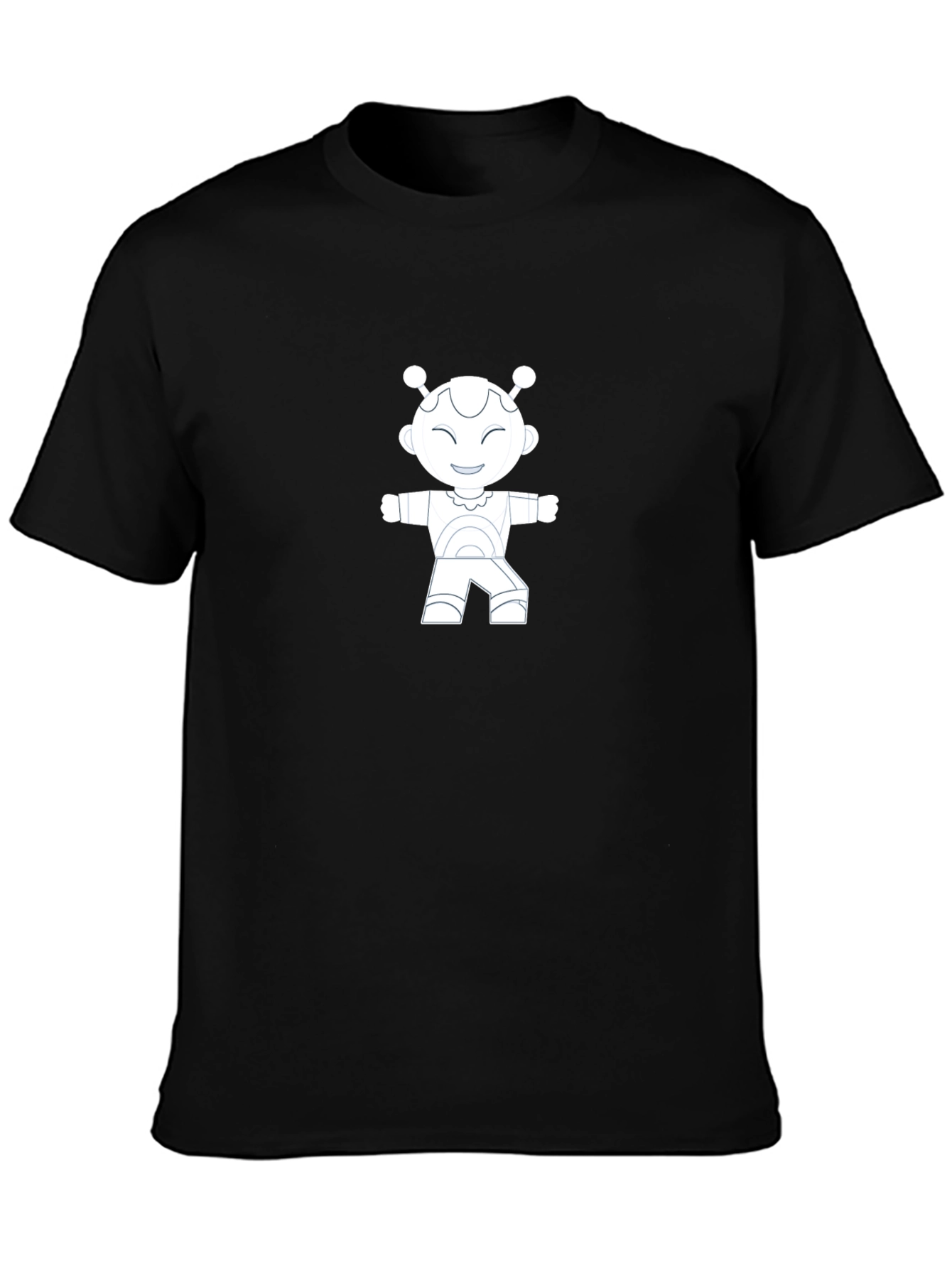 Black Robot Graphic Tee - Cool Black Shirt view 3