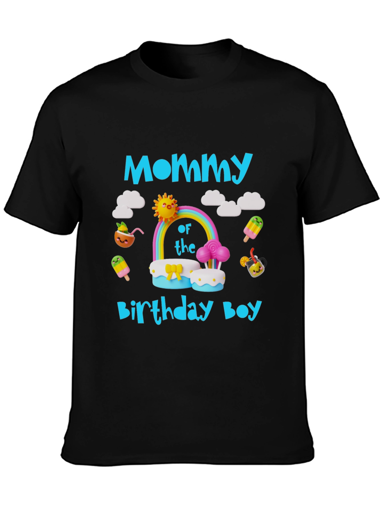 Black Mommy of the Birthday Boy T-Shirt view 3