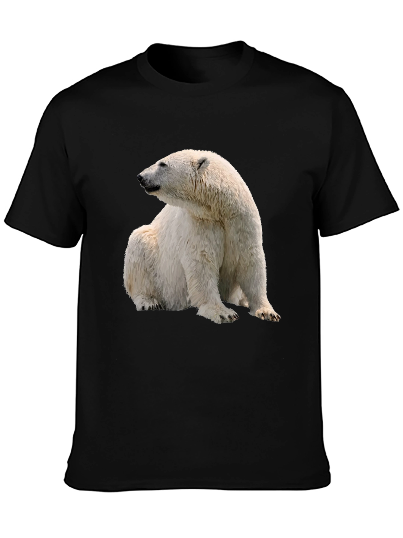 Black Polar Bear Graphic Tee - Black Cotton Blend view 3