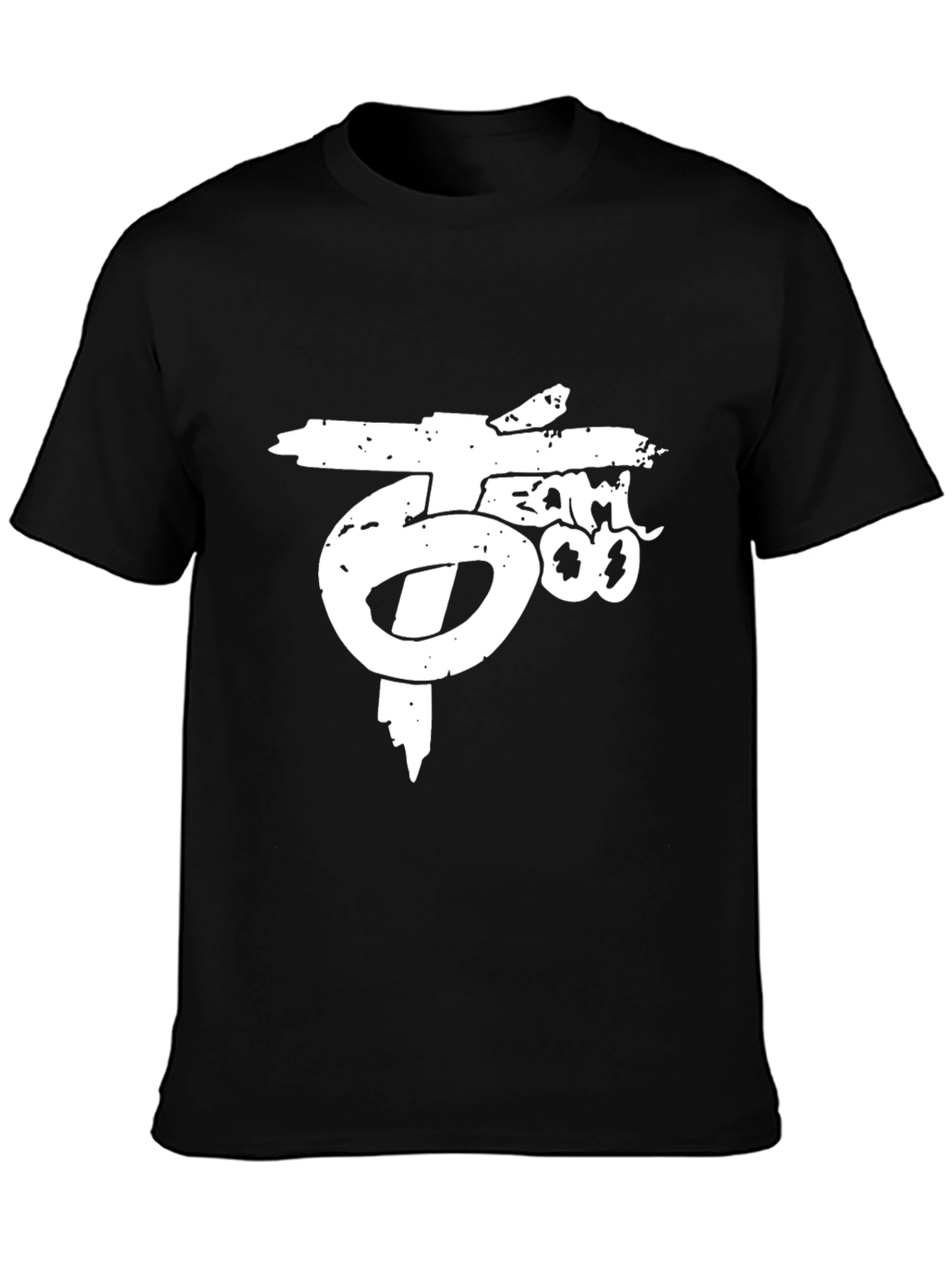 Black Distressed Graphic Print Black T-Shirt view 3