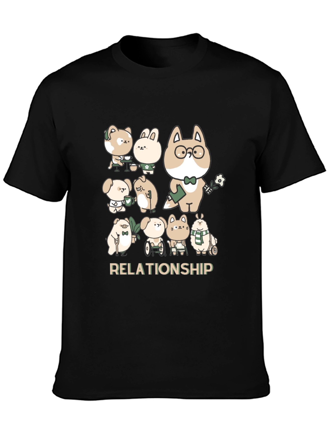 Black Relationship Cartoon Tee view 3