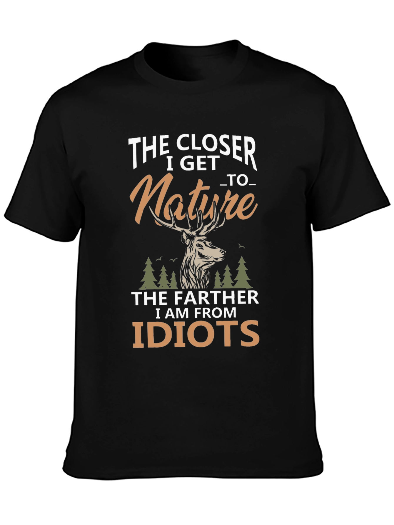 Black Nature Lover Graphic Tee - The Closer I Get view 3