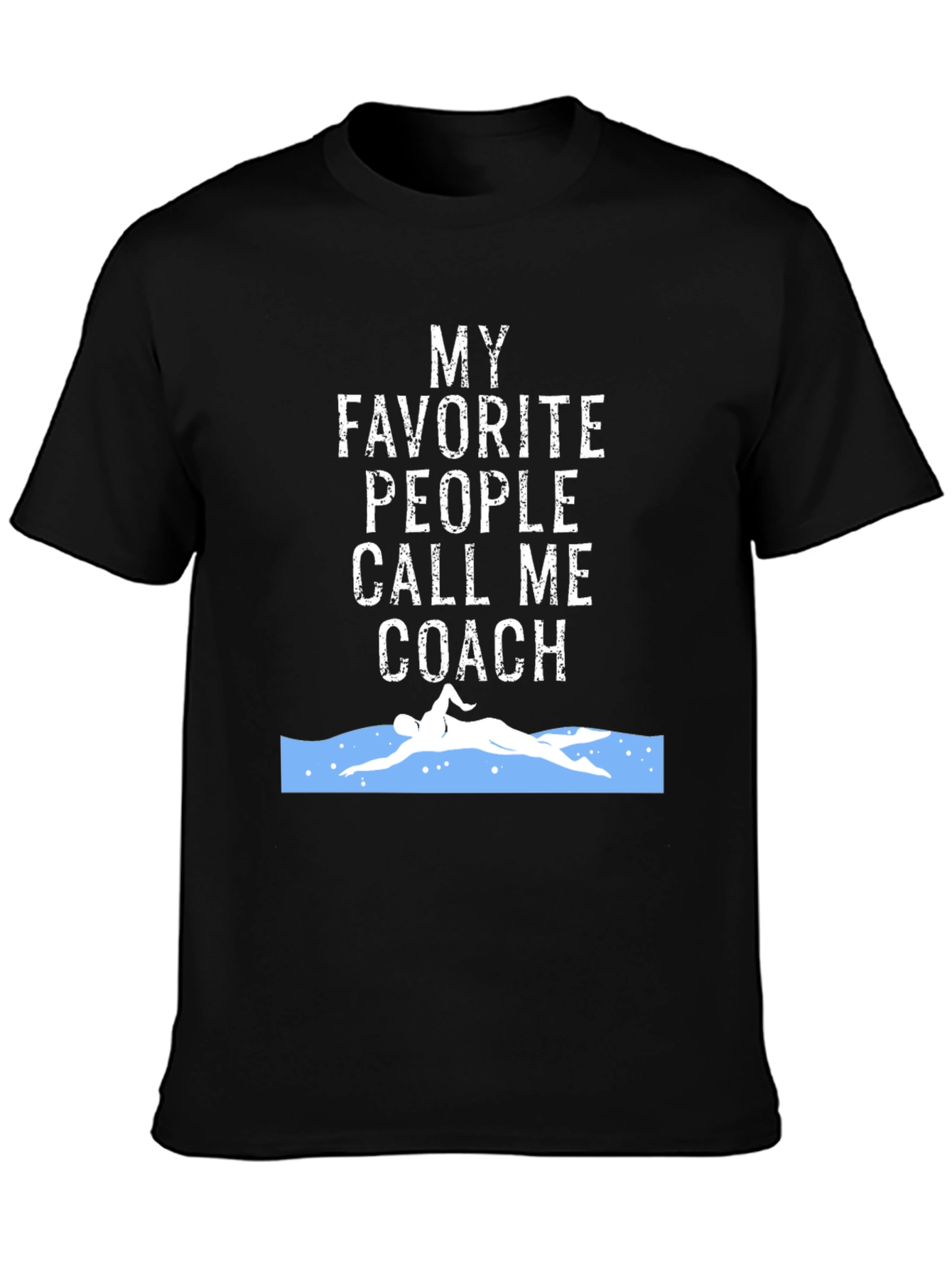 Black Swim Coach T-Shirt - My Favorite People Call Me Coach view 3