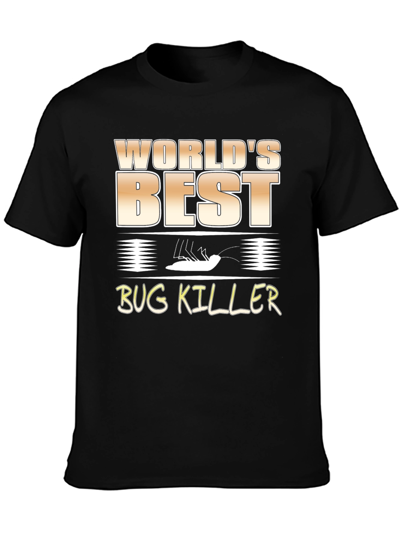Black World's Best Bug Killer Graphic T-Shirt view 3