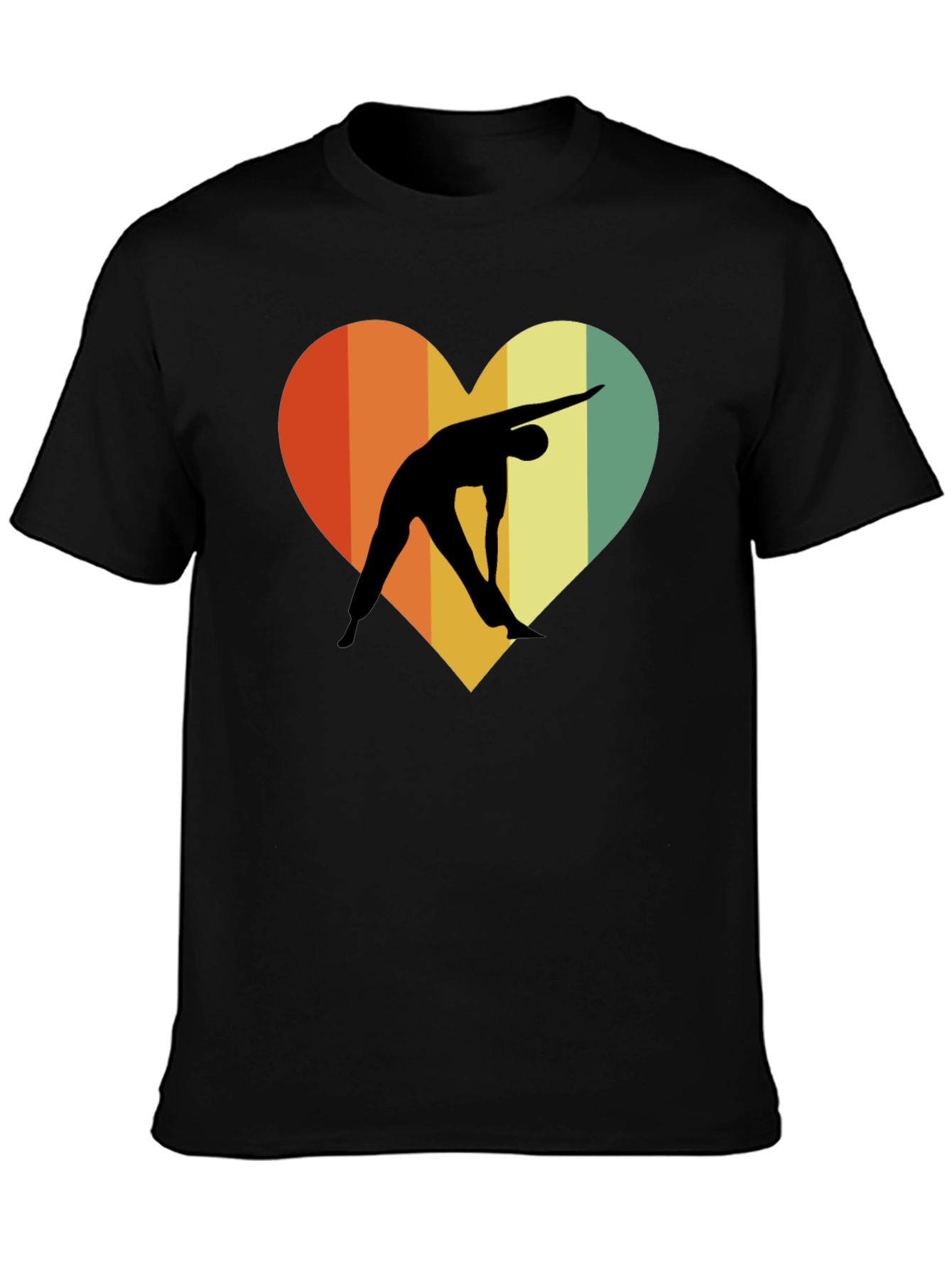 Black Yoga Heart Graphic T-Shirt - Unisex Black Tee view 3