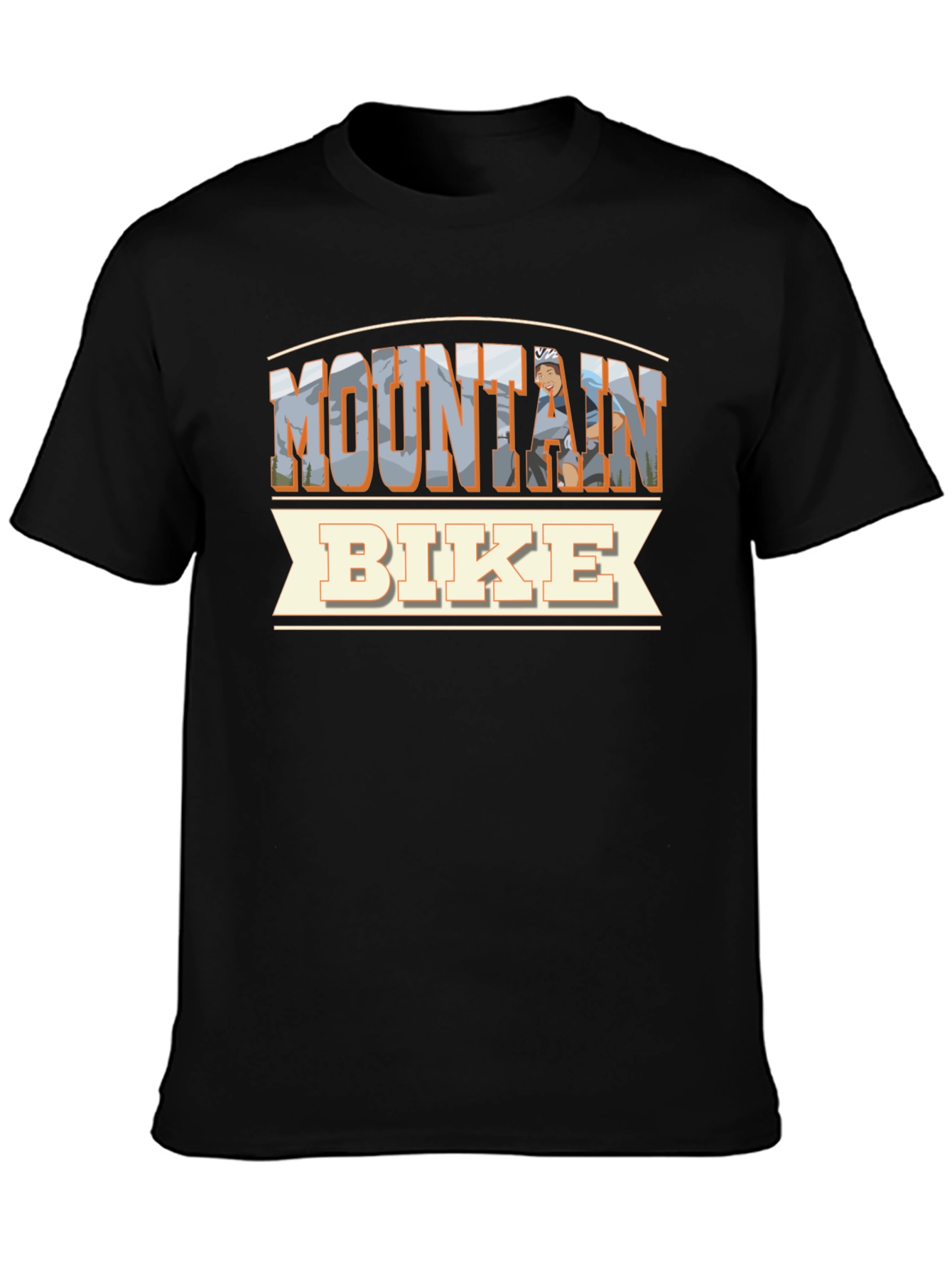 Black Mountain Bike T-Shirt - Outdoor Adventure Design view 3
