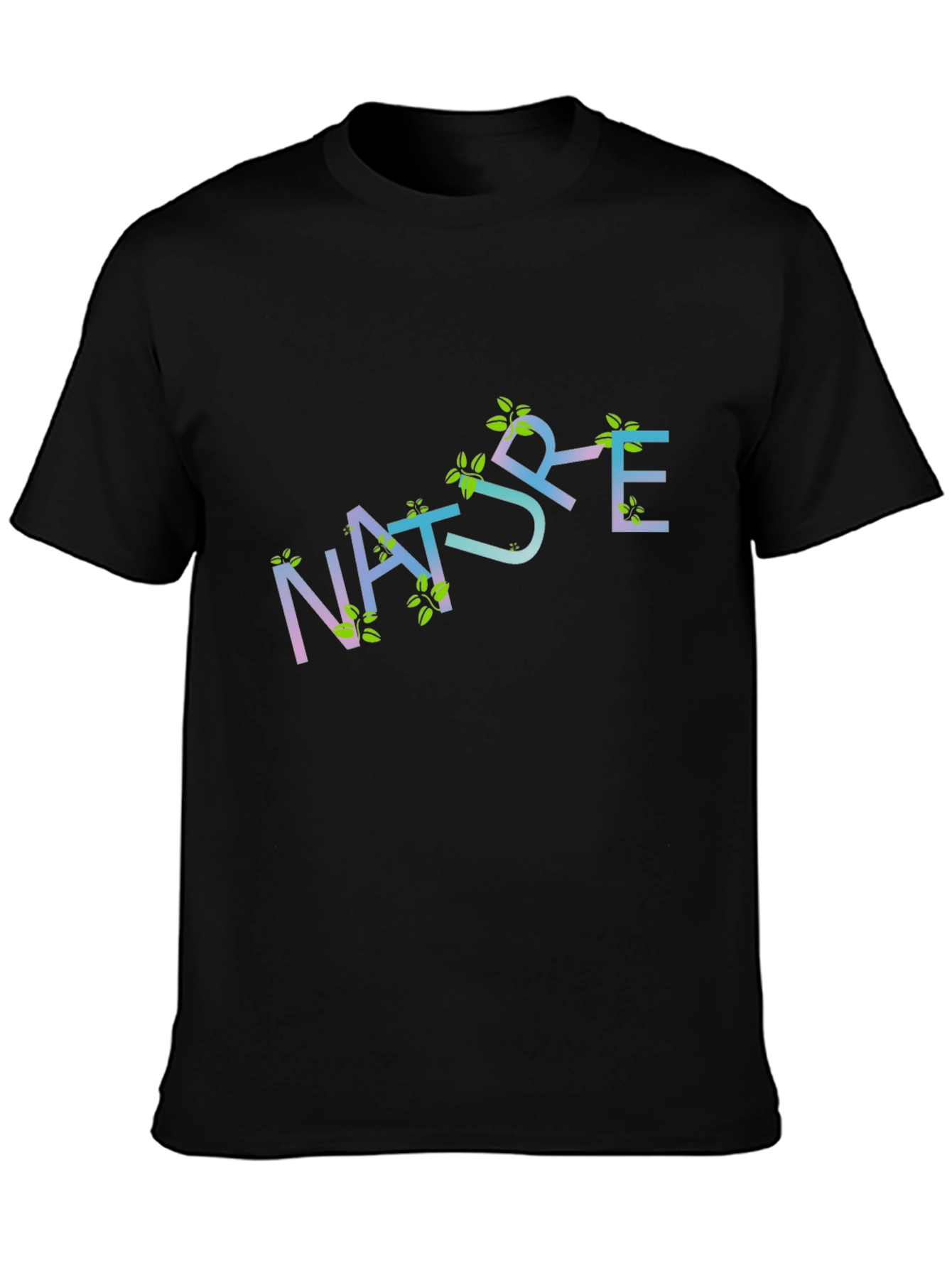 Black Nature Graphic Black T-Shirt view 3