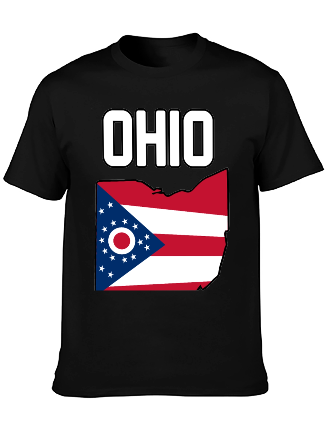Black Ohio Flag Graphic T-Shirt view 3