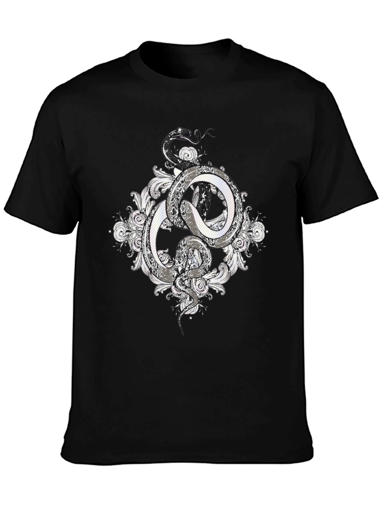Black Serpentine Graphic Tee - Stylish Snake Design view 3