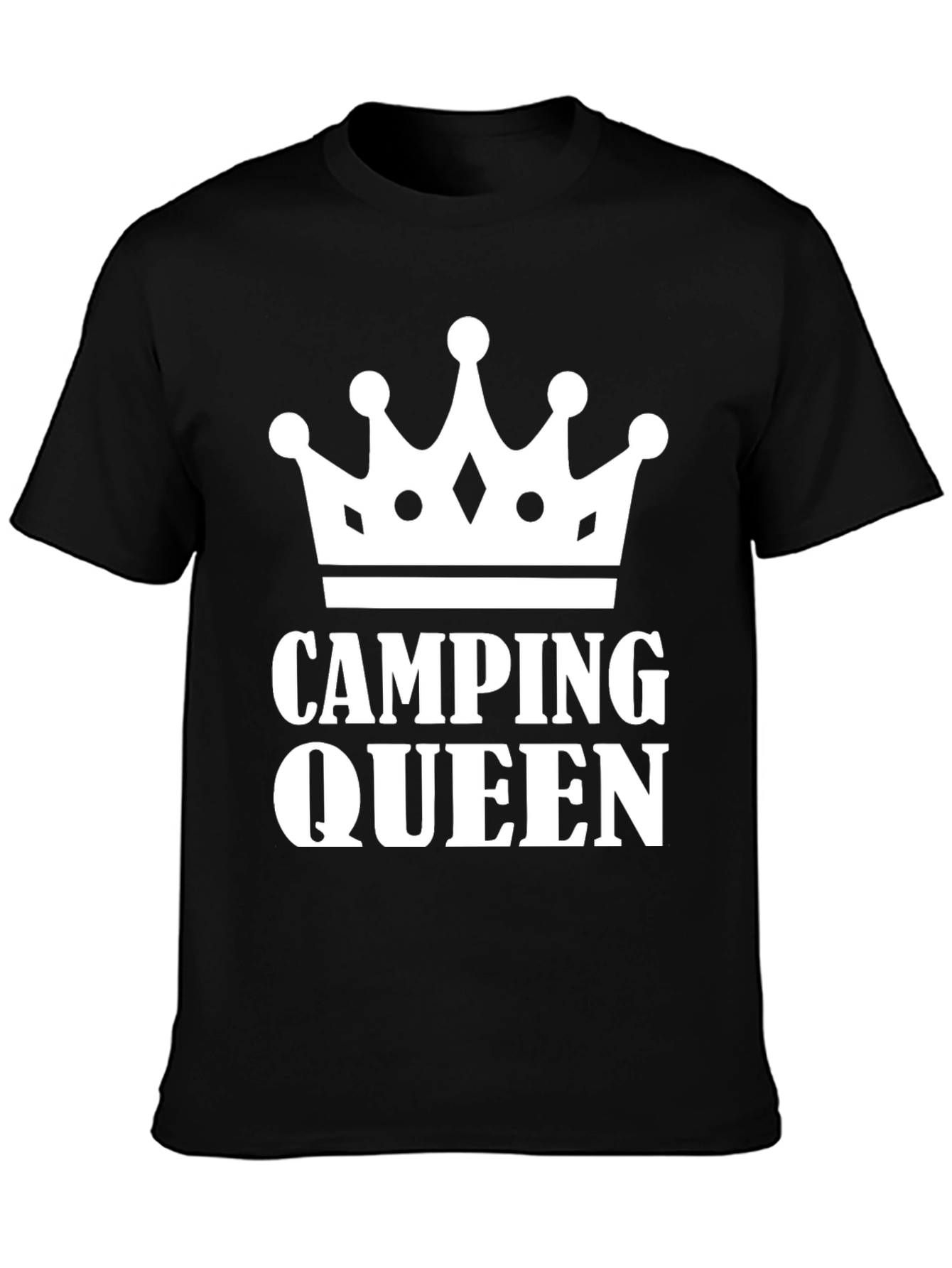 Black Camping Queen Black T-Shirt view 3