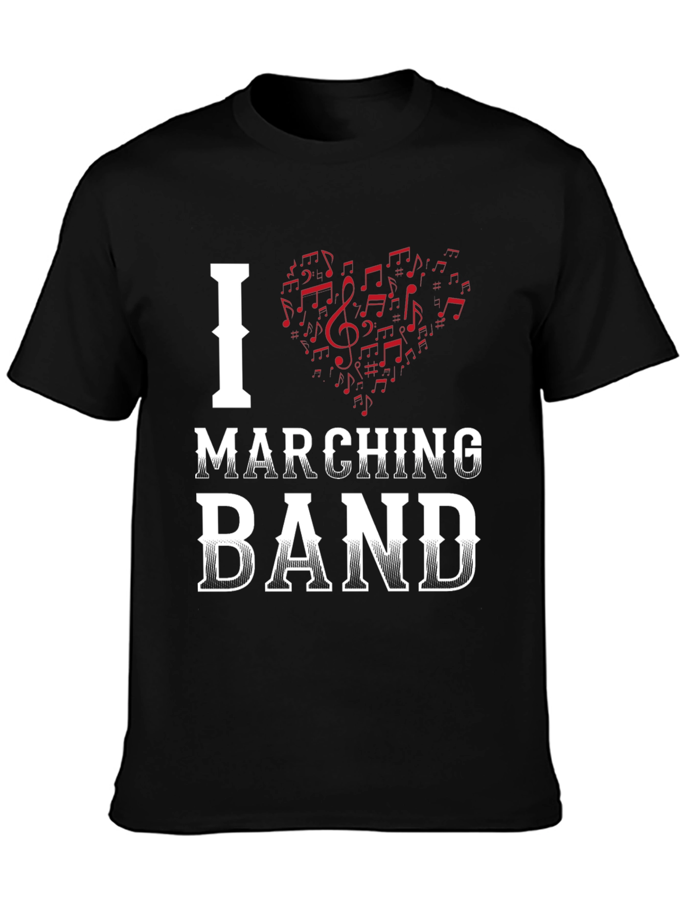 Black I Heart Marching Band T-Shirt view 3