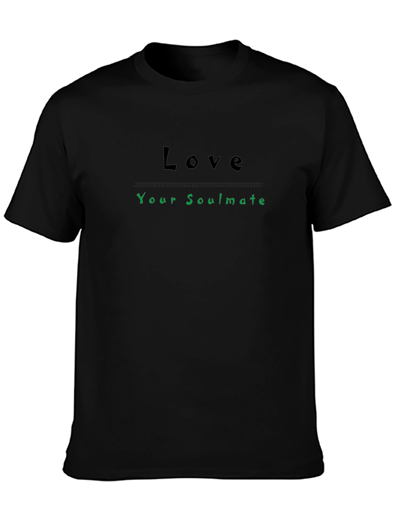 Black Love Your Soulmate T-Shirt - Stylish Black Tee view 3