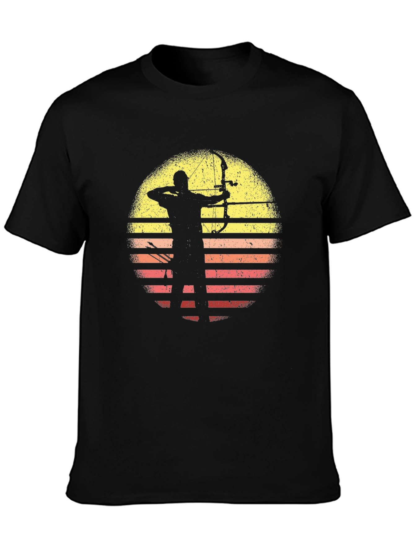 Black Archery Sunset Graphic Tee - Black Cotton T-Shirt view 3
