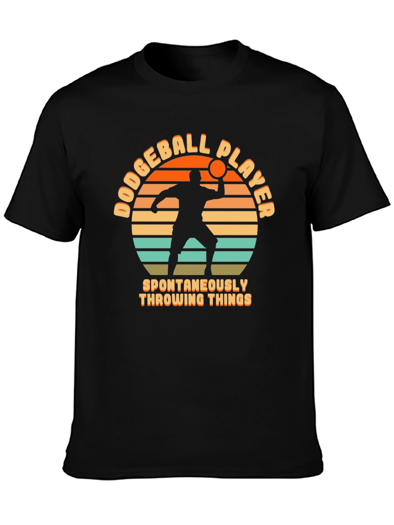 Black Dodgeball Player Throwing Things T-Shirt view 3