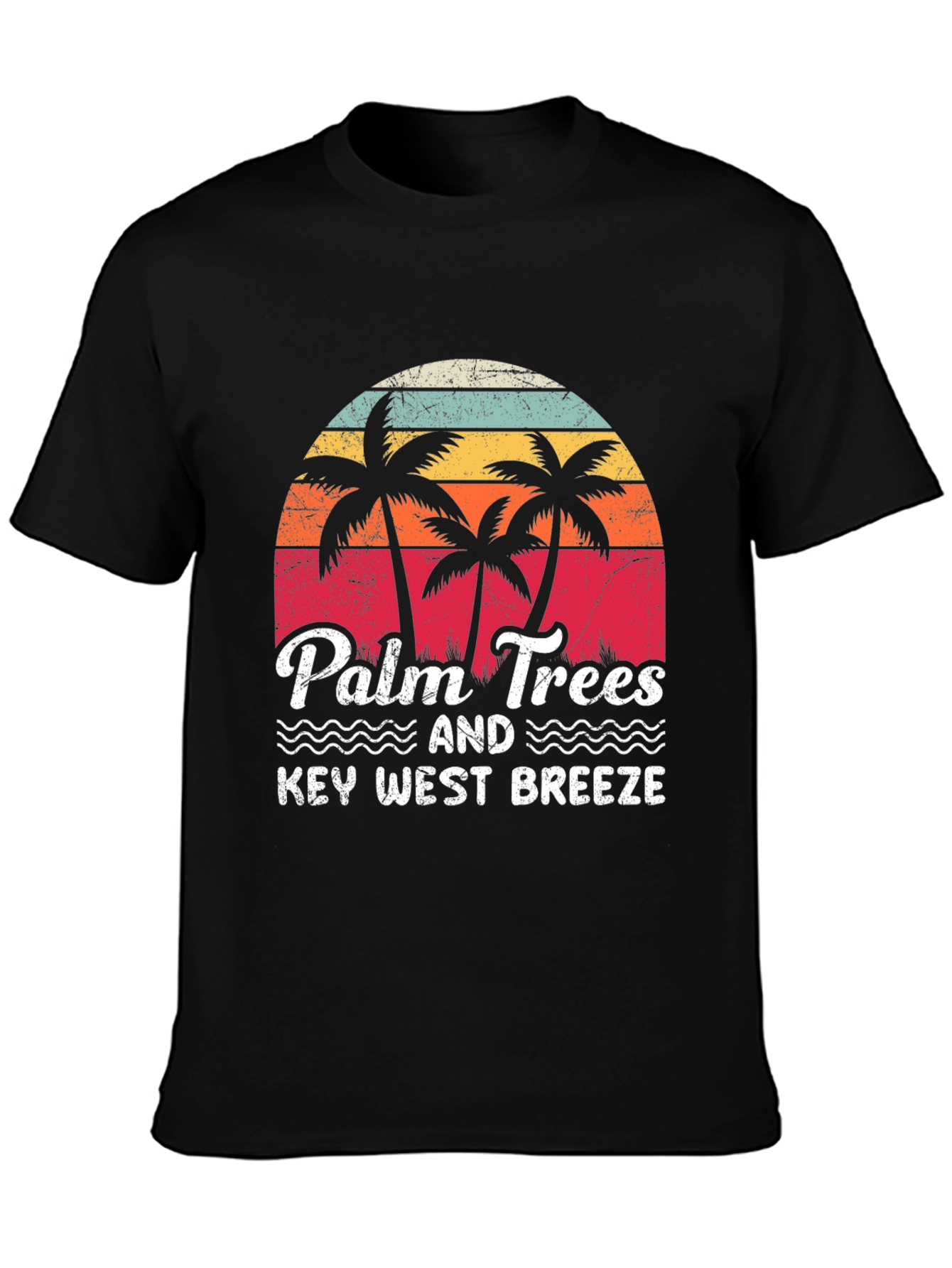 Black Palm Trees & Key West Breeze Graphic Tee view 3