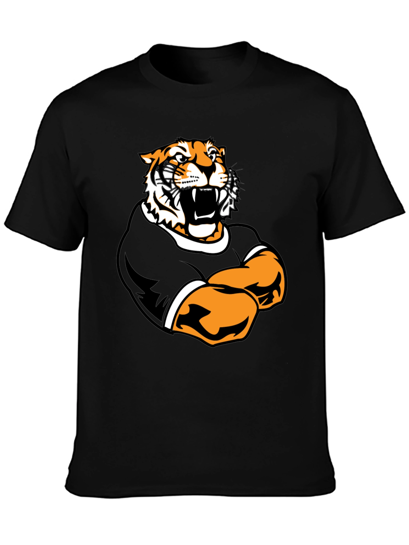 Black Tiger Graphic Black T-Shirt - Bold Animal Tee view 3