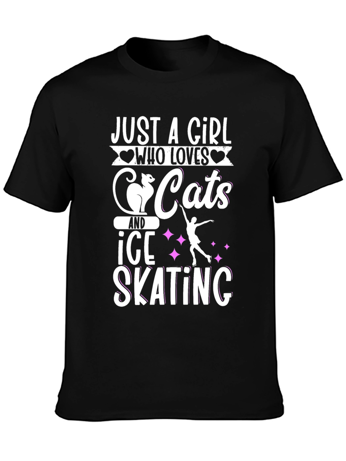 Black Cats and Ice Skating Graphic Tee view 3