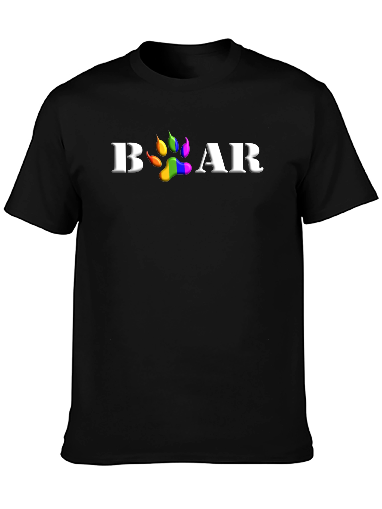 Black Bear Pride T-Shirt - LGBT Bear Paw view 3