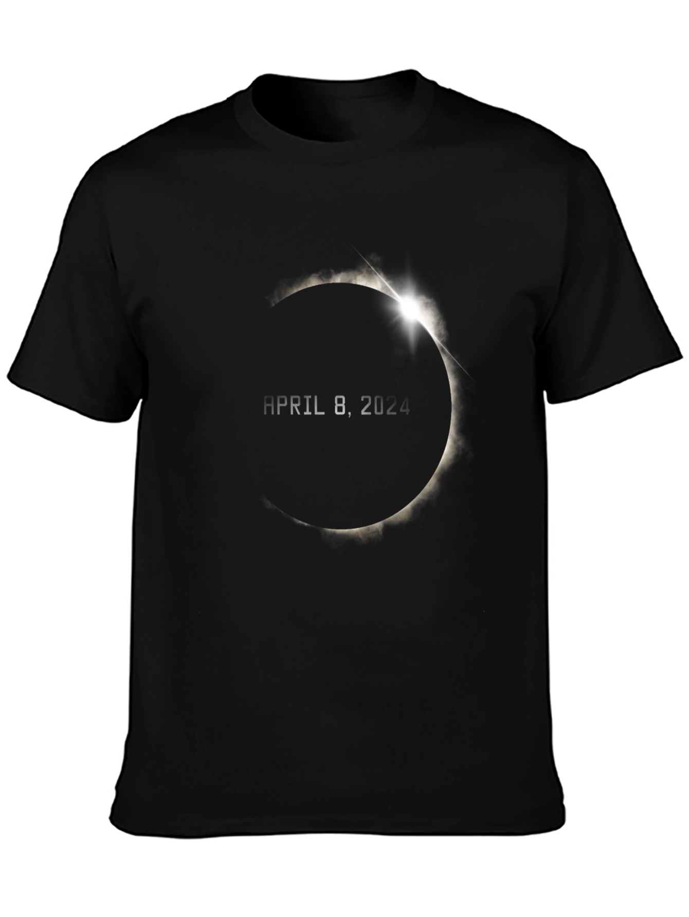 Black April 8, 2024 Total Solar Eclipse T-Shirt view 3