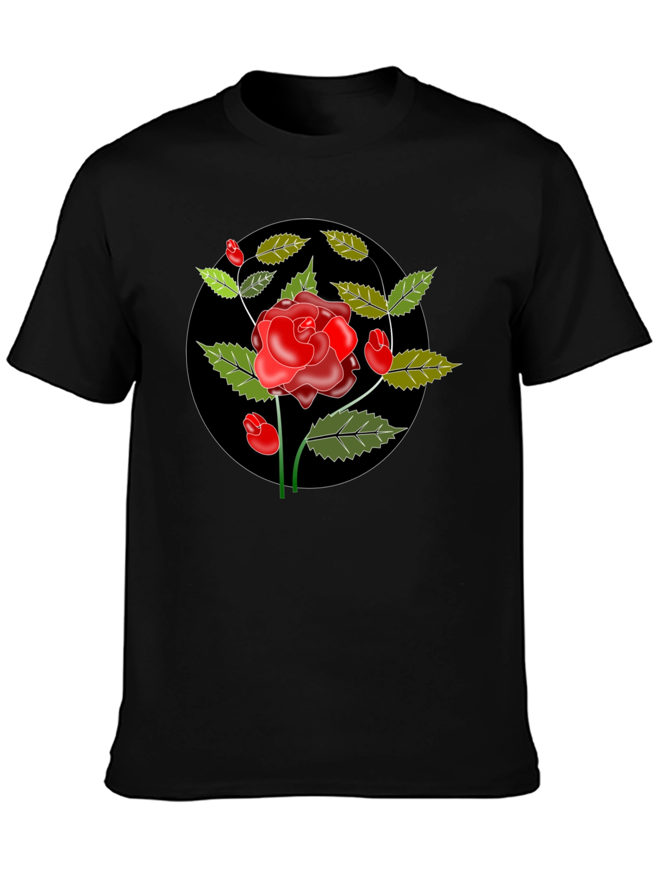 Black Black Rose Graphic Tee - Classic Style view 3