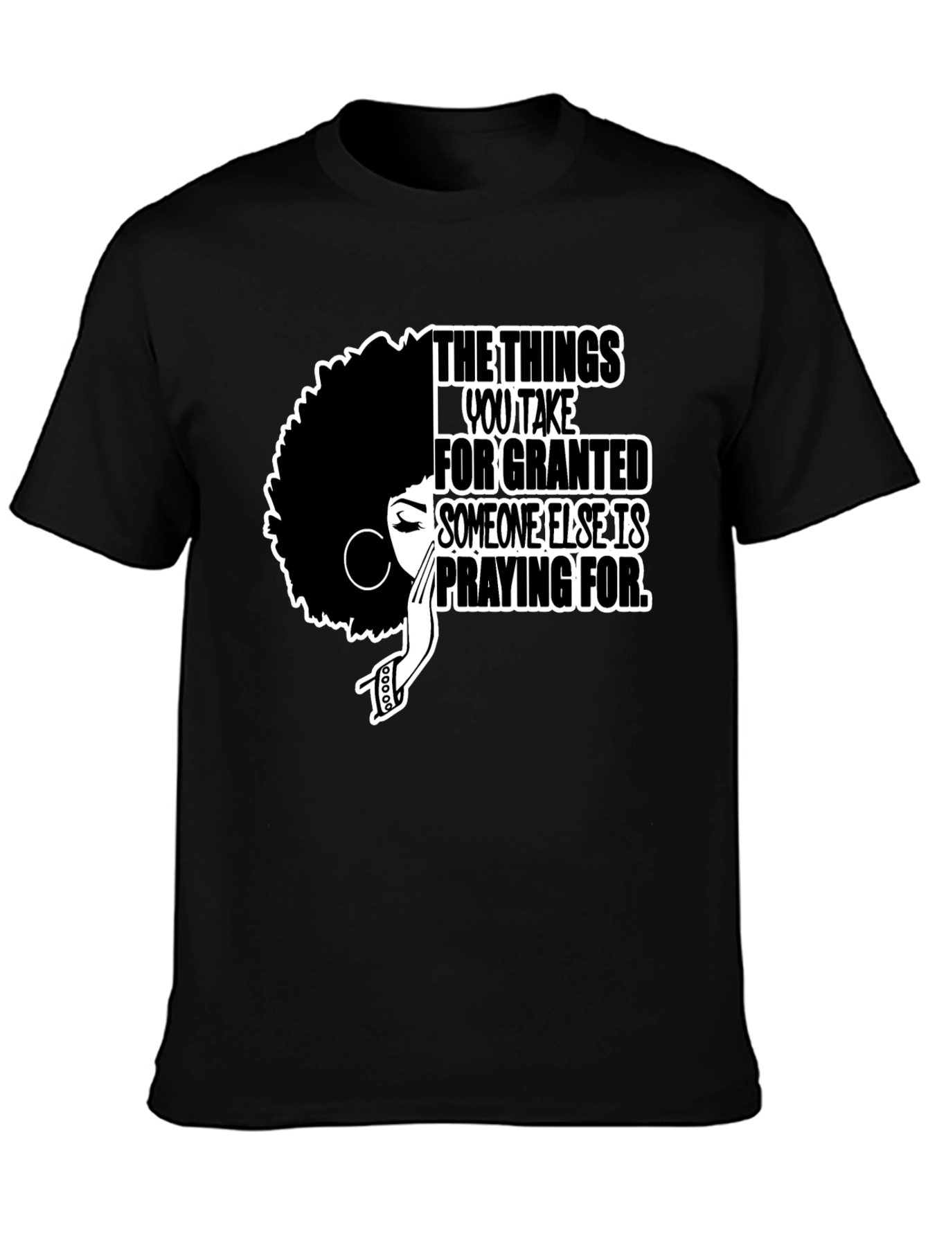 Black Inspirational Afro Woman Graphic T-Shirt view 3